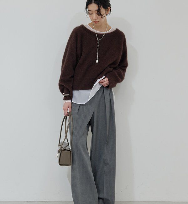  「【手洗い可能】【3サイズ展開】ストライプダブルタックパンツ」|チノ|