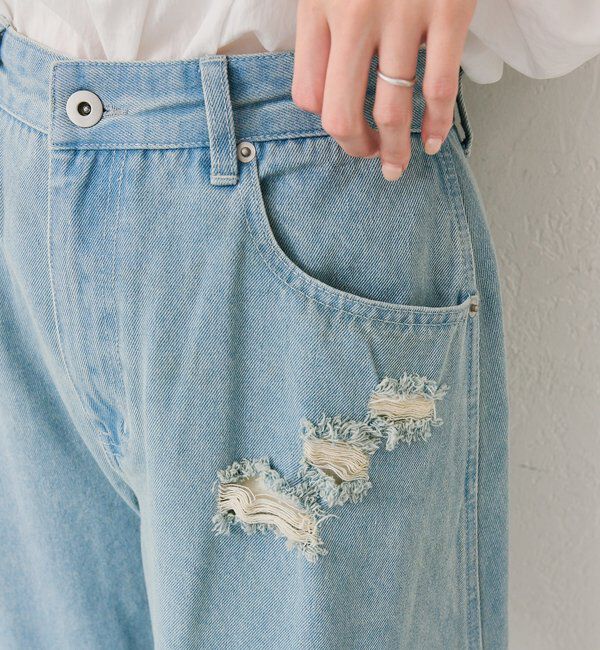  「クラッシュカーブパンツ」|デニム|