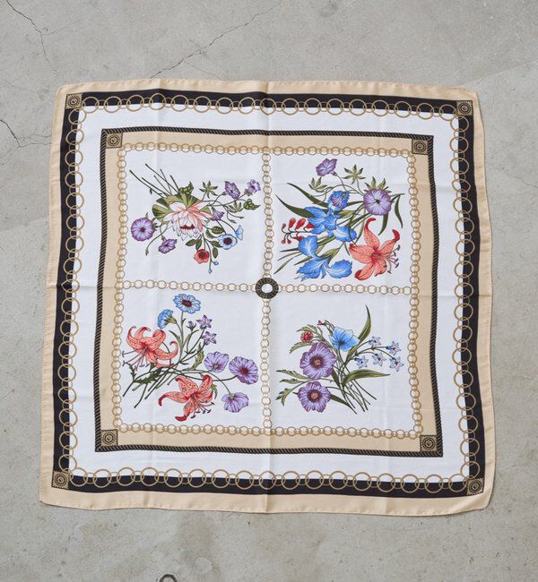  「【GALENA/ガレナ】クラシックフラワースカーフ」|バンダナ・スカーフ|