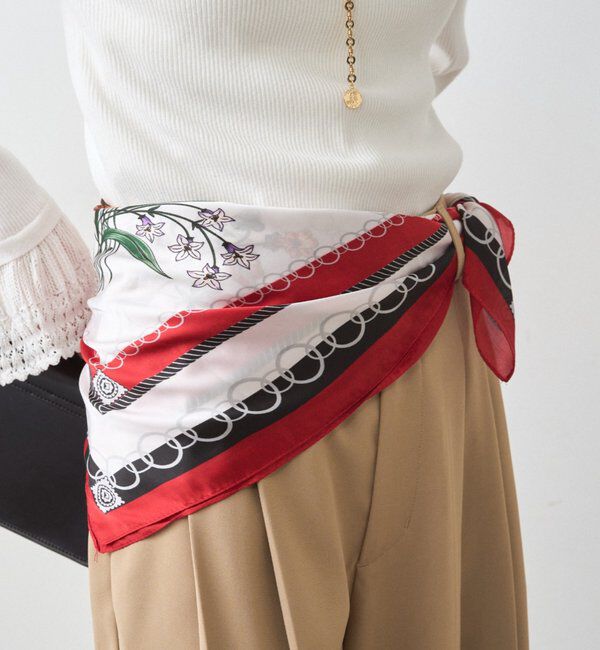  「【GALENA/ガレナ】クラシックフラワースカーフ」|バンダナ・スカーフ|レッド