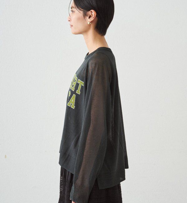  「シアーカレッジロゴプリントニット」|ニット・セーター|