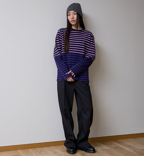 ABAHOUSE「BARBARIAN 12ozHEAVY WEIGHT CREW LONG/ボーダ」|Tシャツ・カットソー|