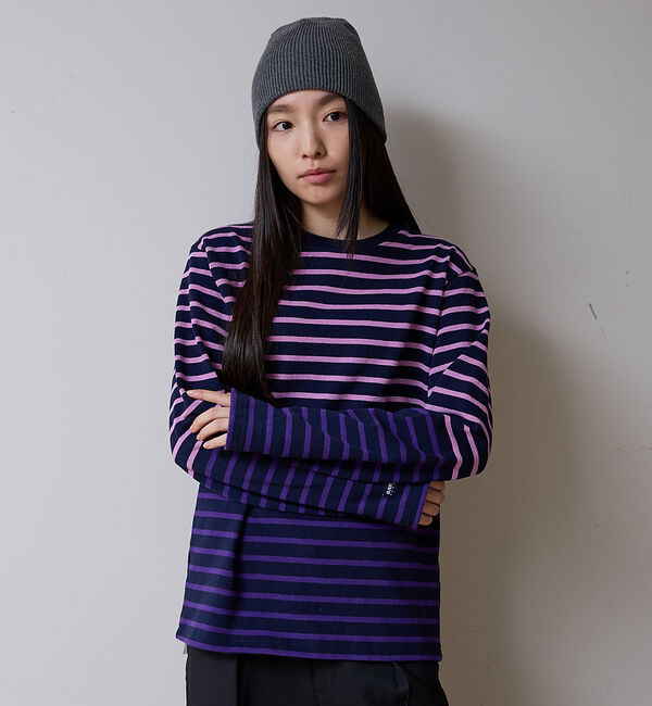 ABAHOUSE「BARBARIAN 12ozHEAVY WEIGHT CREW LONG/ボーダ」|Tシャツ・カットソー|ラベンダー