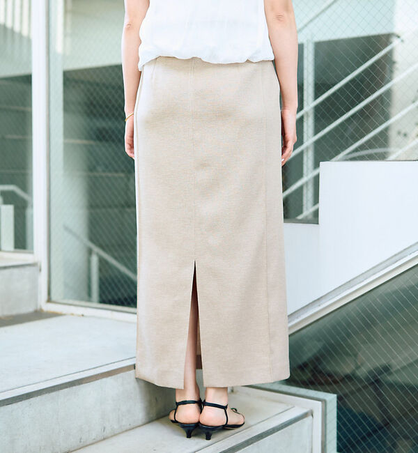 Rouge vif「【接触冷感/UVカット/防しわ】リネンライクストレッチピンタックタイトスカート」|スカート|