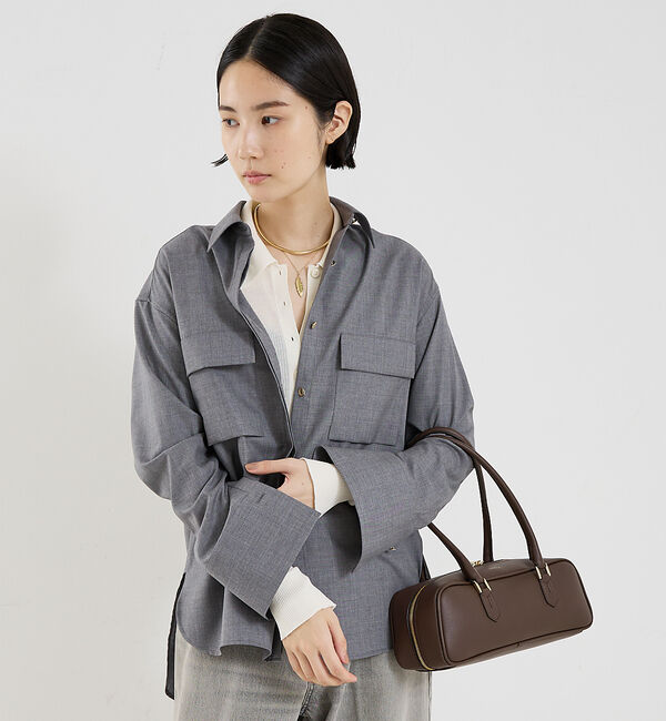 The Store by C' 「【COCUCA】比翼ベーシックシャツ」|シャツ・ブラウス|グレー