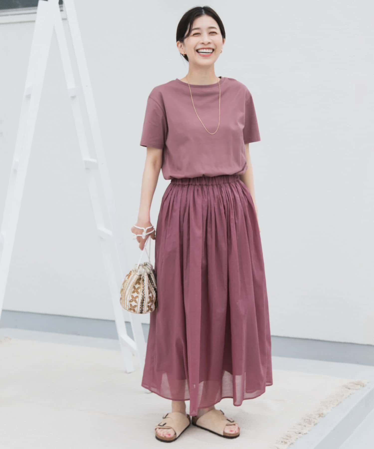 URBAN RESEARCH DOORS「『UR TECH』ボイルカットドッキングワンピース」|ワンピース|ピンク