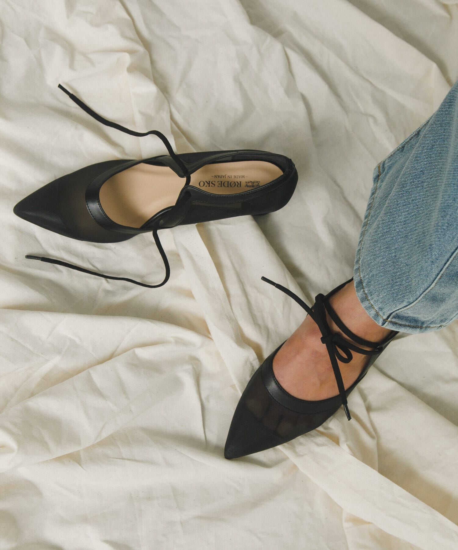 RODE SKO「『MADE IN JAPAN』チャンキーヒールリボンパンプス」|パンプス|