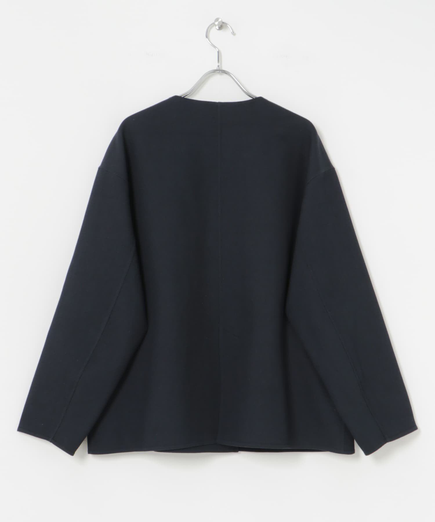 URBAN RESEARCH「ツイルノーカラーリバーコート」|ノーカラージャケット|