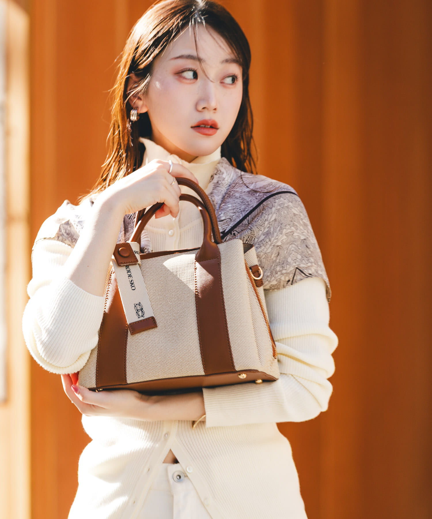 RODE SKO「ロゴリボン付2WAYハンドバッグ」|ハンドバッグ|オフホワイト