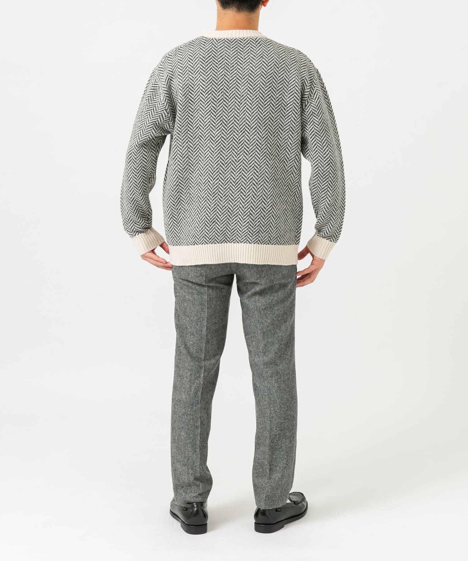 URBAN RESEARCH ROSSO「『XLサイズあり』ヘリンボーン柄クルーネックニット」|ニット・セーター|