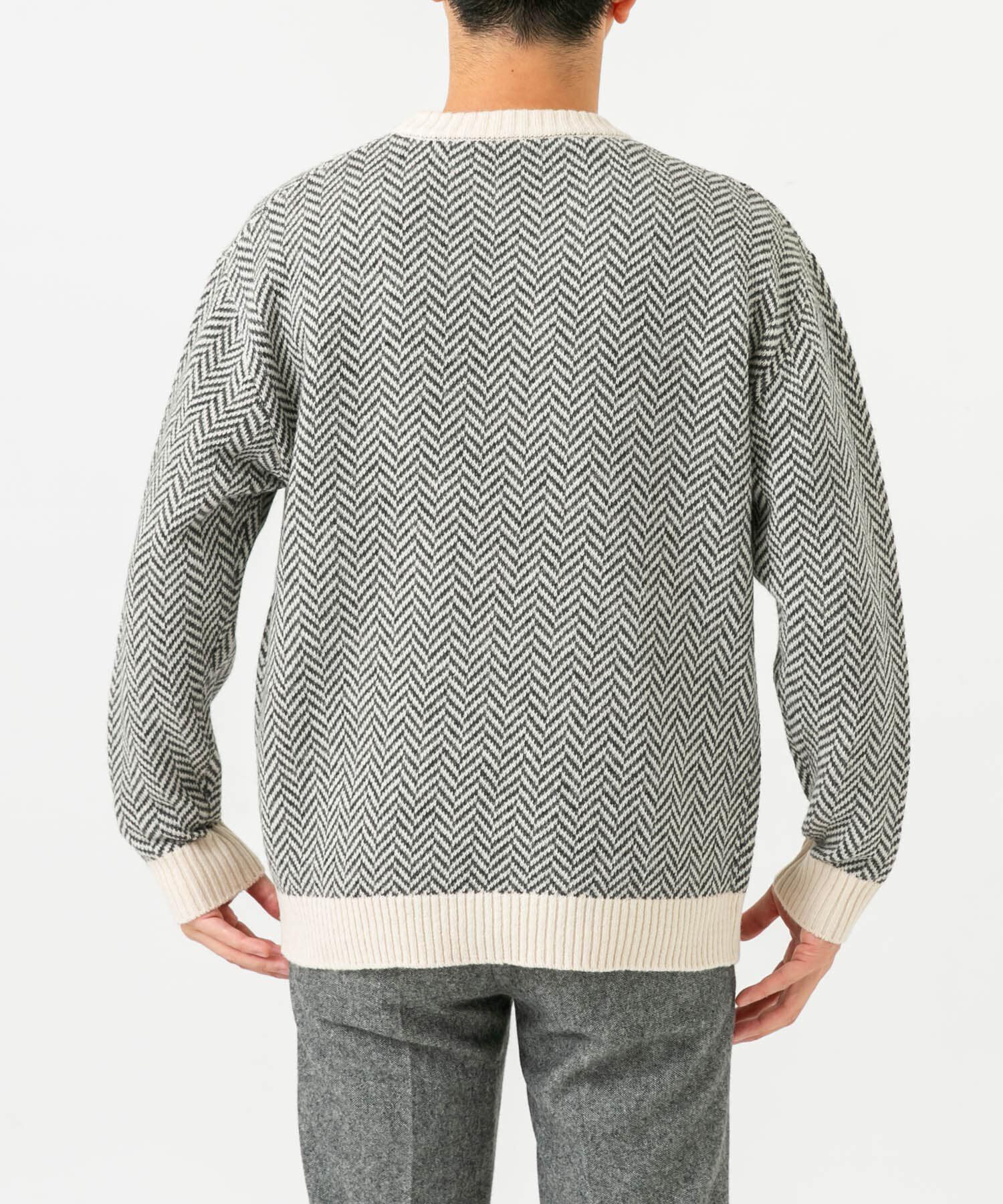 URBAN RESEARCH ROSSO「『XLサイズあり』ヘリンボーン柄クルーネックニット」|ニット・セーター|