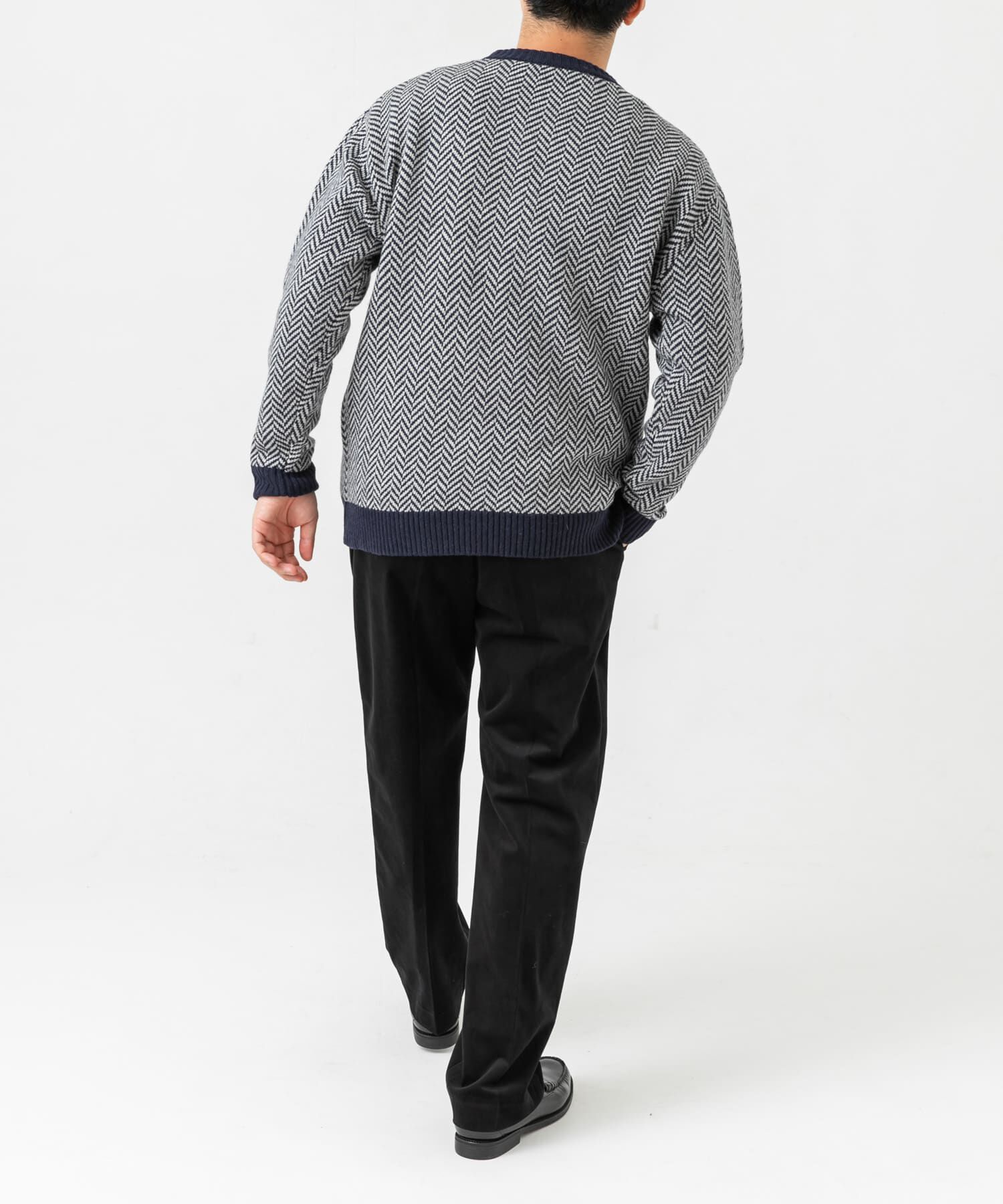 URBAN RESEARCH ROSSO「『XLサイズあり』ヘリンボーン柄クルーネックニット」|ニット・セーター|