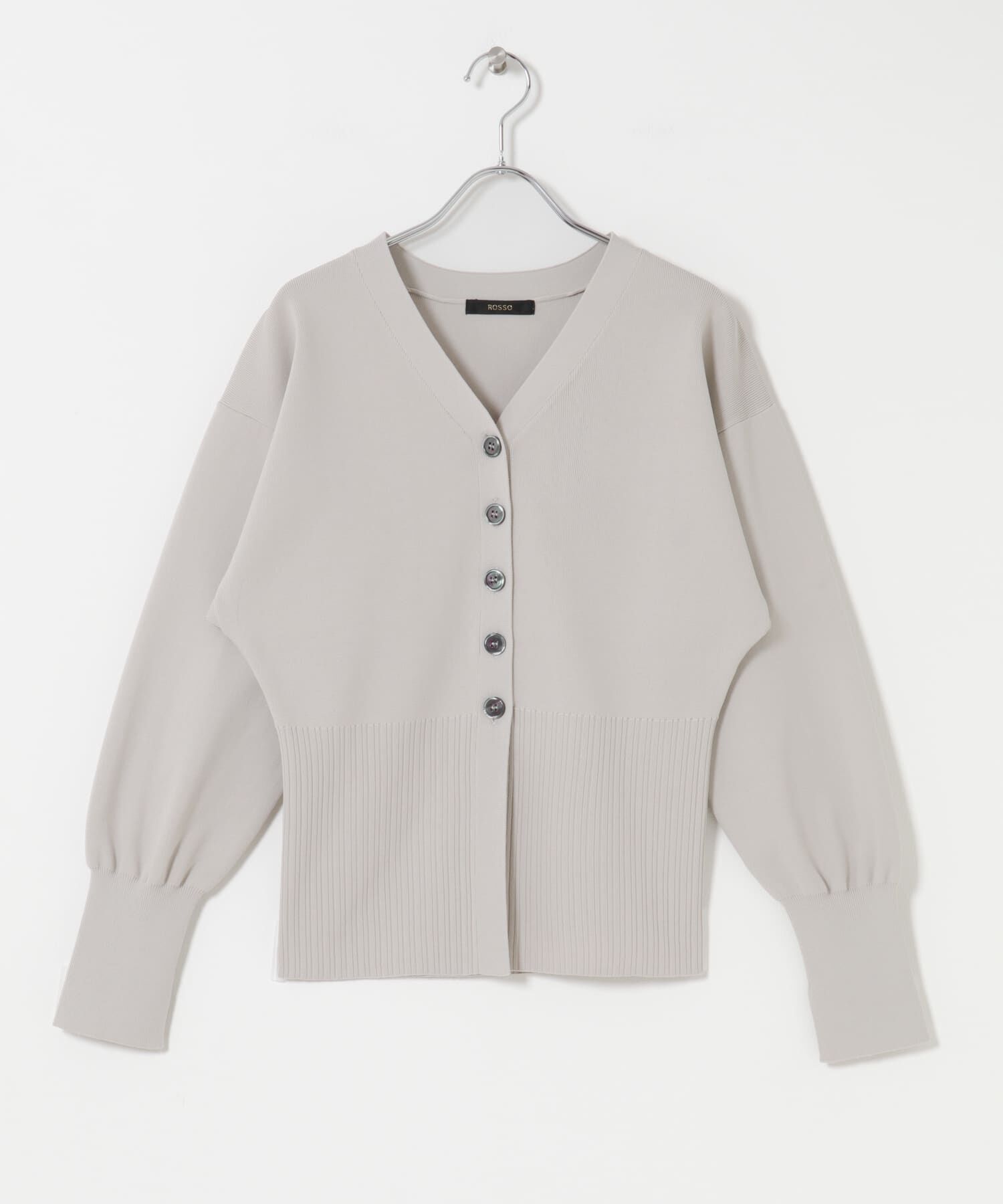 URBAN RESEARCH ROSSO「Vネックリブフロント釦デザインニット」|カーディガン|