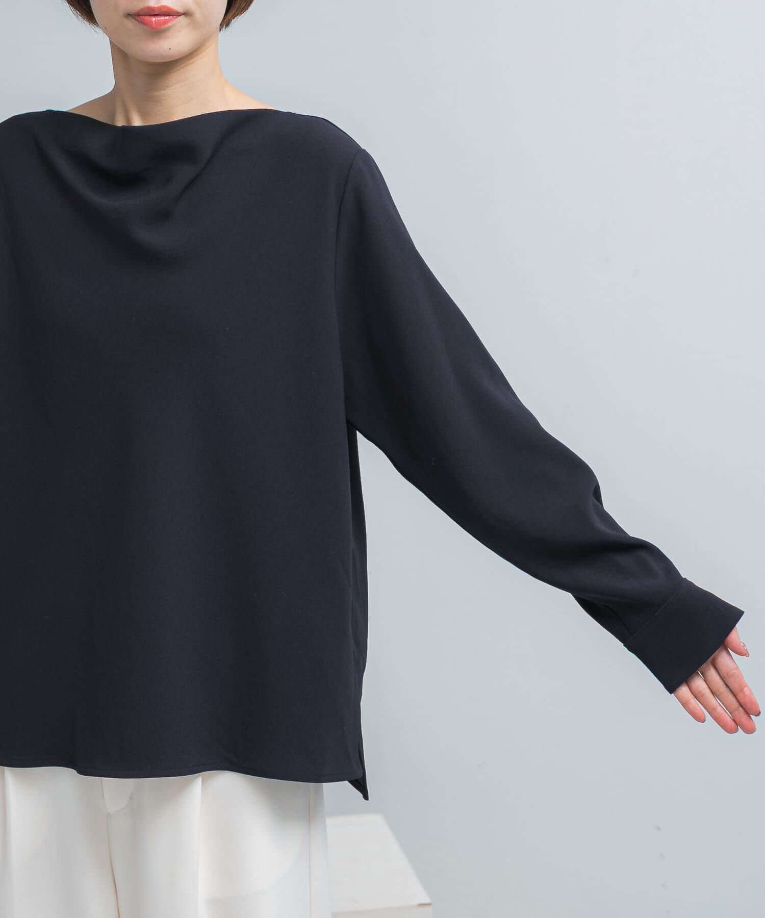 URBAN RESEARCH ROSSO「トリアセテート混ドレープネックブラウス」|シャツ・ブラウス|