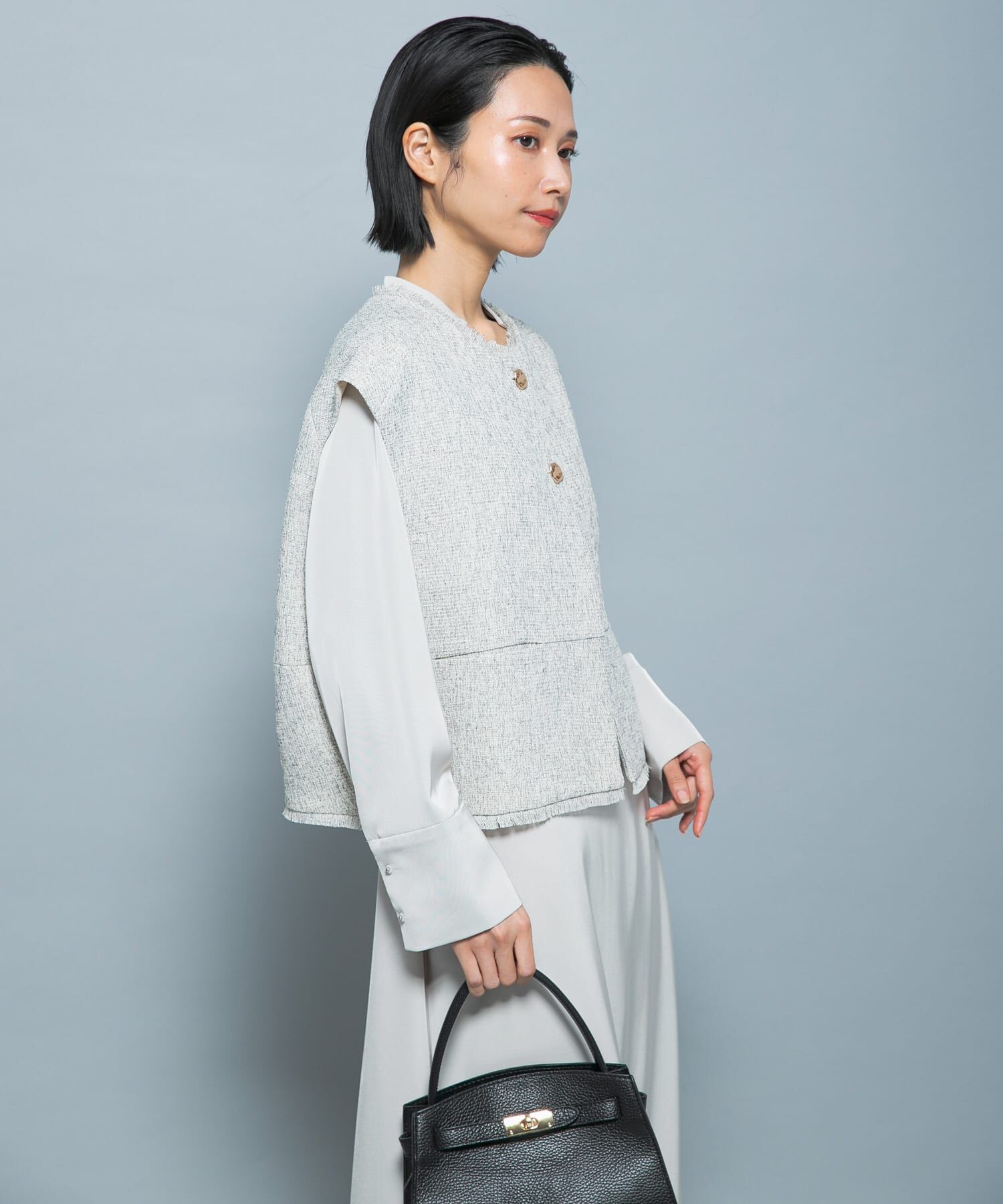 URBAN RESEARCH ROSSO「『別注』CHIGNON&times;ROSSO　ツイードショートベスト」|ベスト・ジレ|