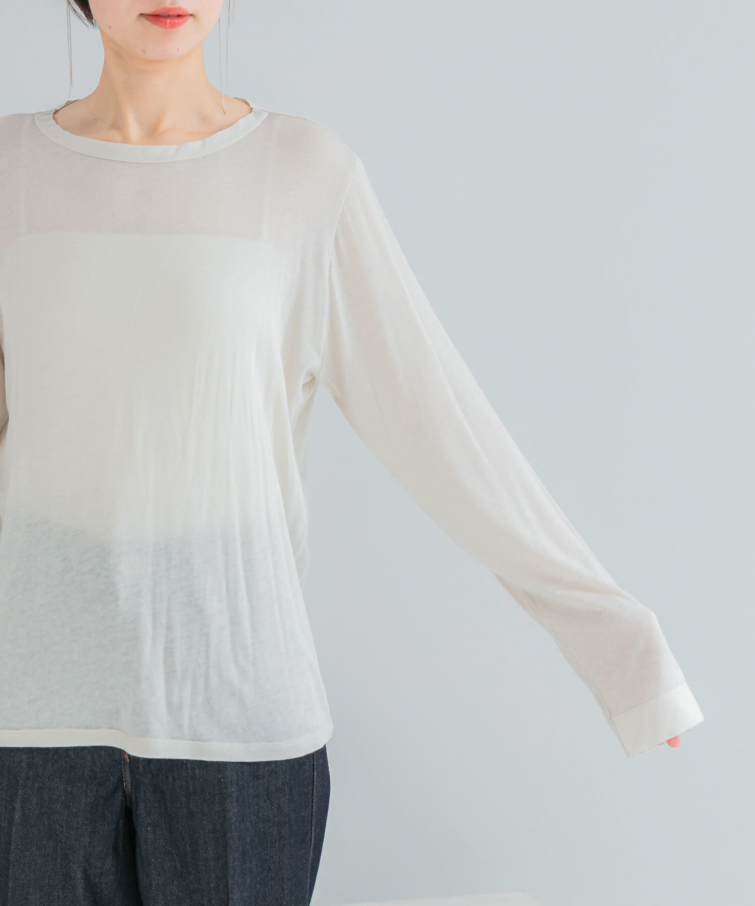 URBAN RESEARCH ROSSO「シルク混ドッキングカットソー」|Tシャツ・カットソー|