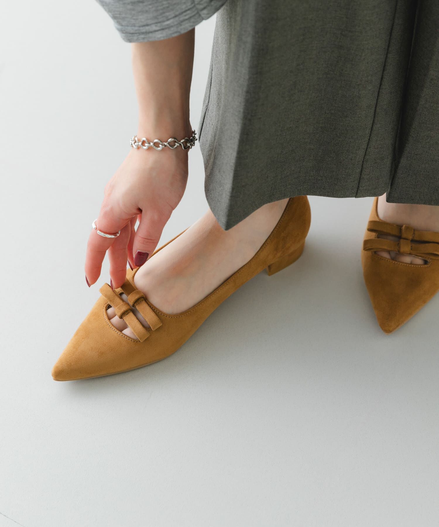 RODE SKO「『MADE IN JAPAN』 ダブルリボンフラットパンプス」|パンプス|