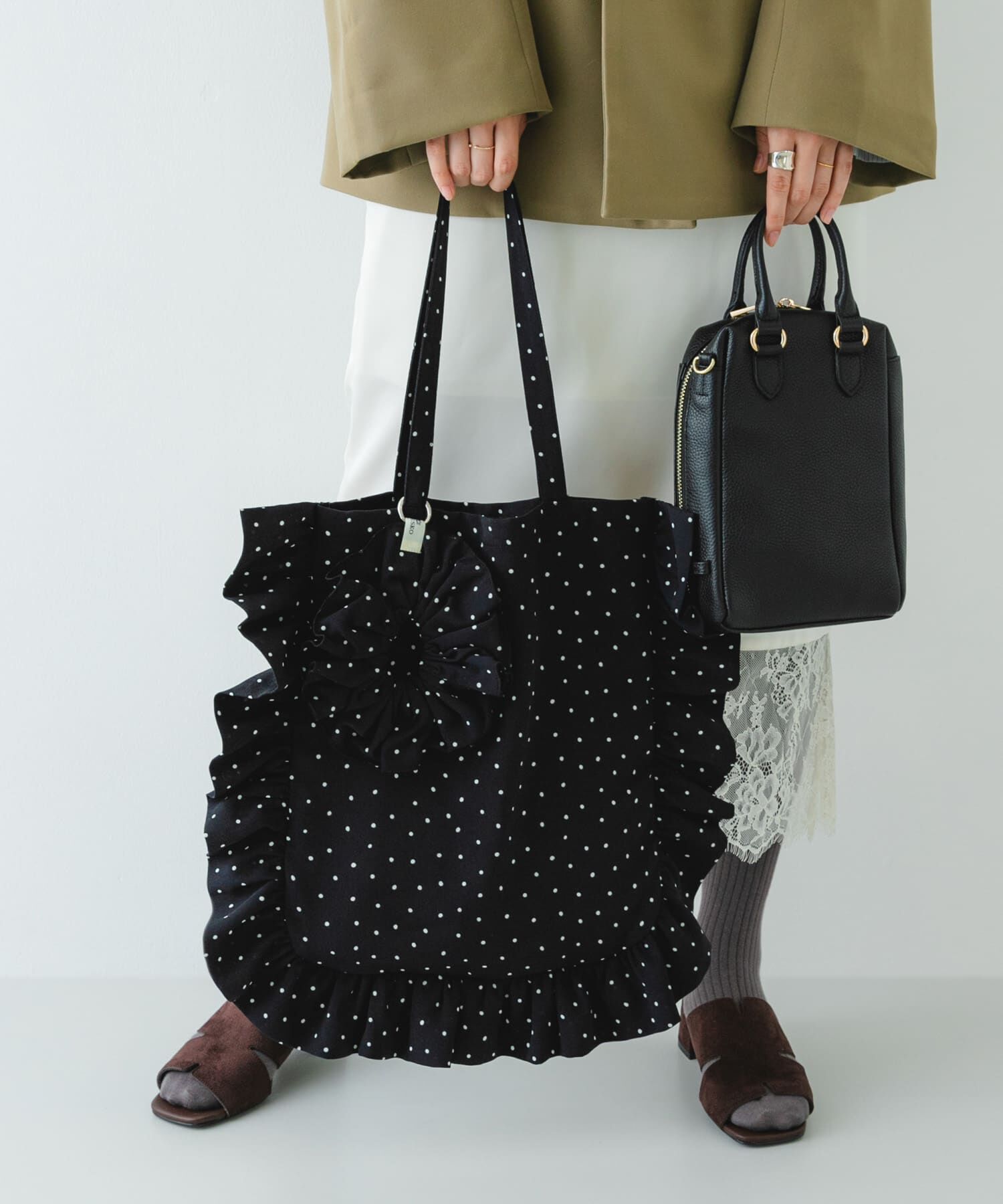 RODE SKO「シュシュセットサイドフリルトート」|トートバッグ|