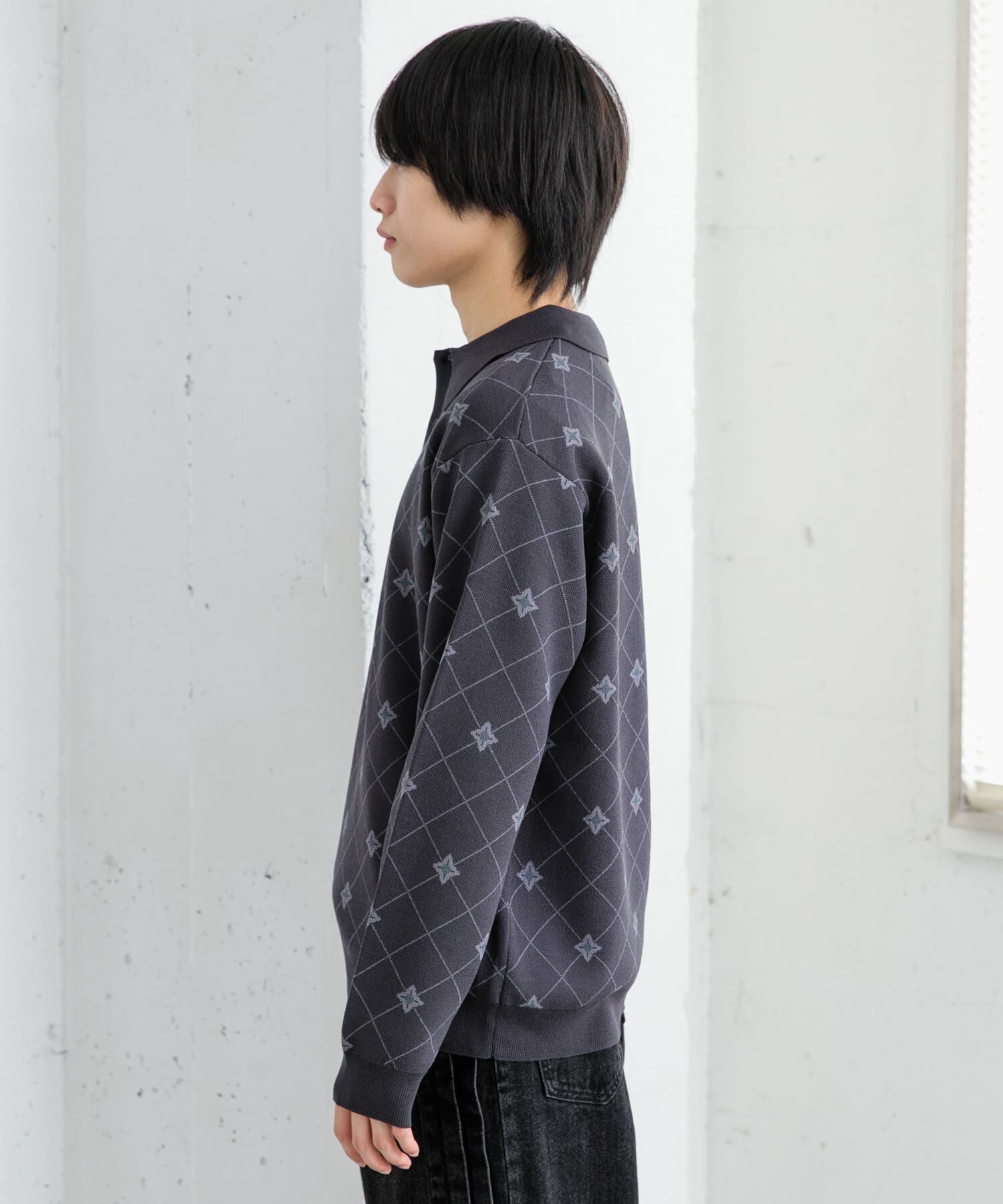 SENSE OF PLACE by URBAN RESEARCH「フラワージャガードニットポロ」|ニット・セーター|