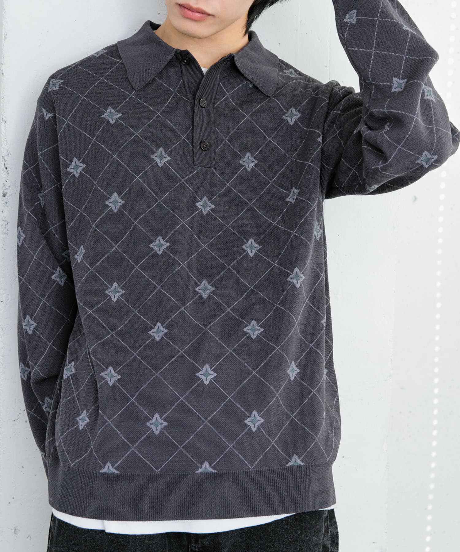 SENSE OF PLACE by URBAN RESEARCH「フラワージャガードニットポロ」|ニット・セーター|