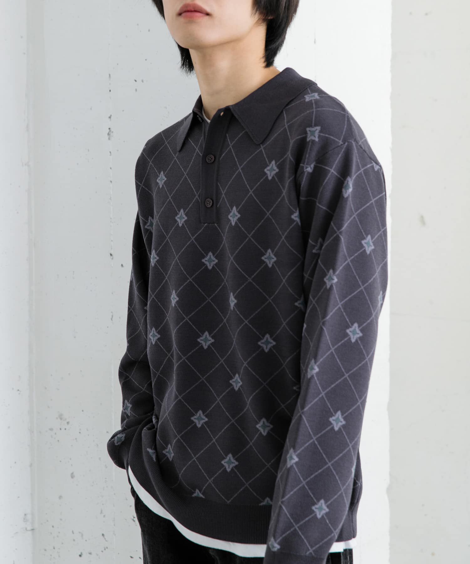 SENSE OF PLACE by URBAN RESEARCH「フラワージャガードニットポロ」|ニット・セーター|