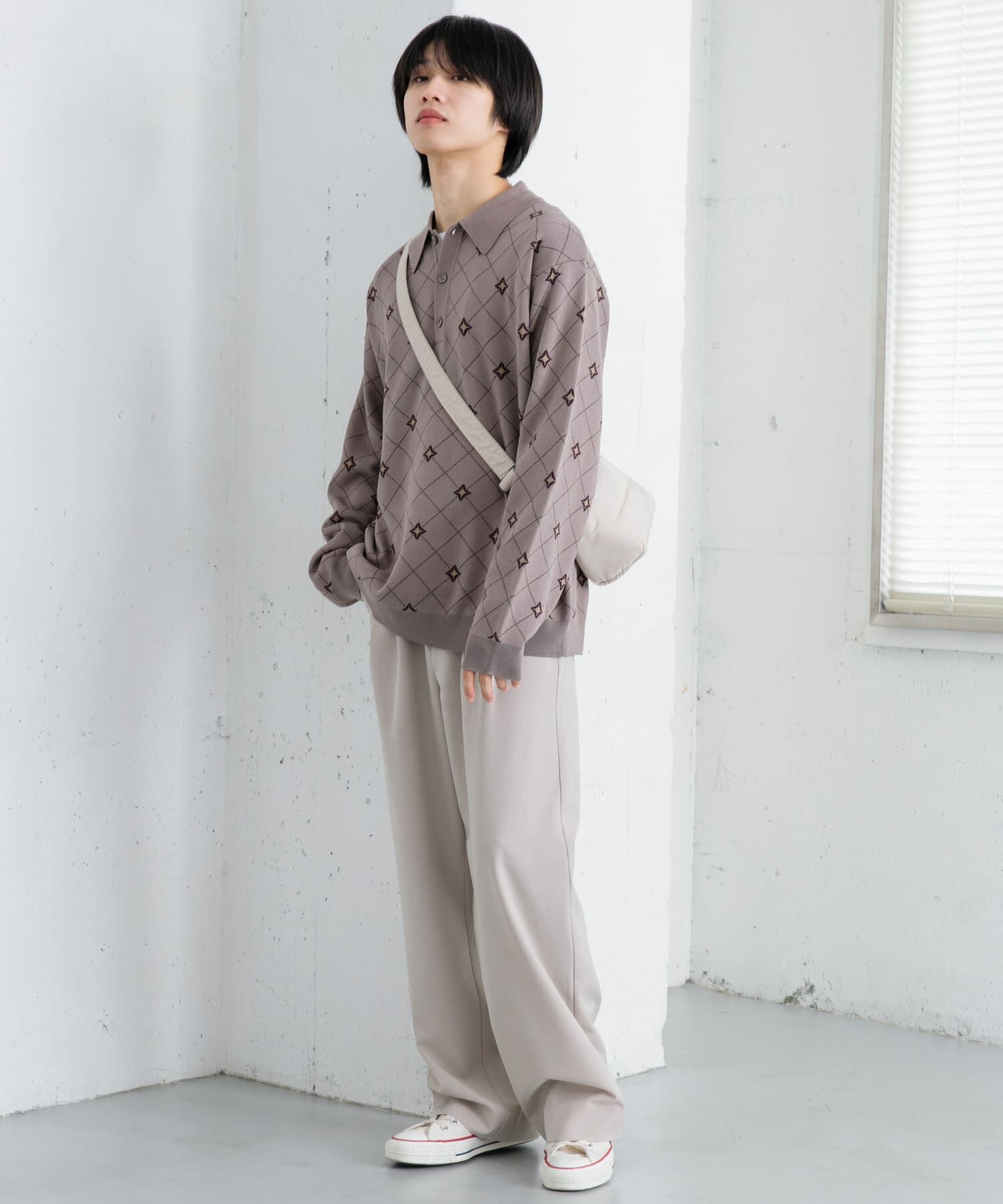 SENSE OF PLACE by URBAN RESEARCH「フラワージャガードニットポロ」|ニット・セーター|