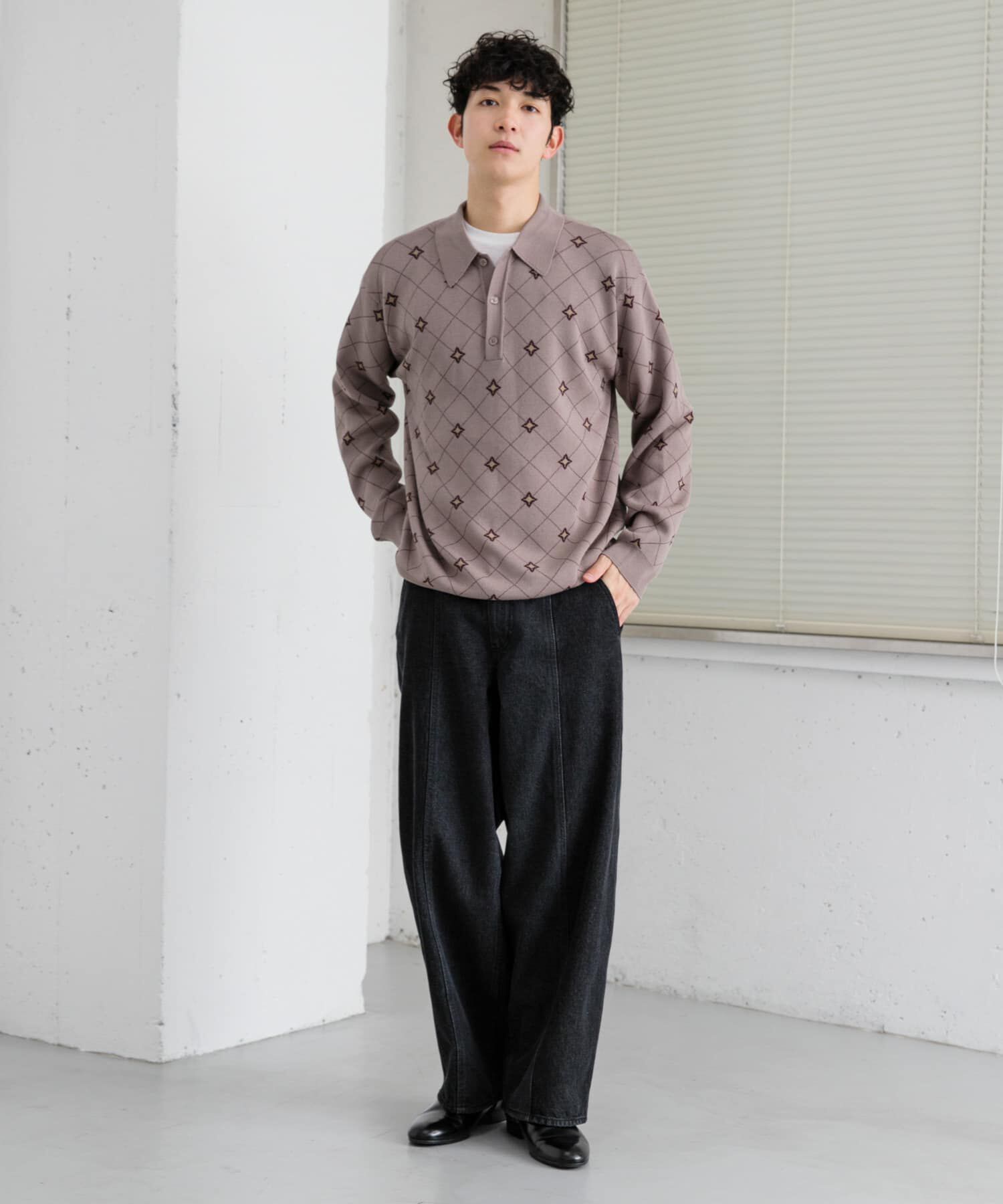 SENSE OF PLACE by URBAN RESEARCH「フラワージャガードニットポロ」|ニット・セーター|