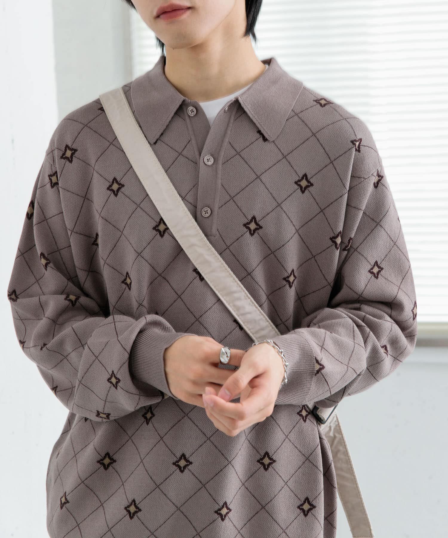 SENSE OF PLACE by URBAN RESEARCH「フラワージャガードニットポロ」|ニット・セーター|