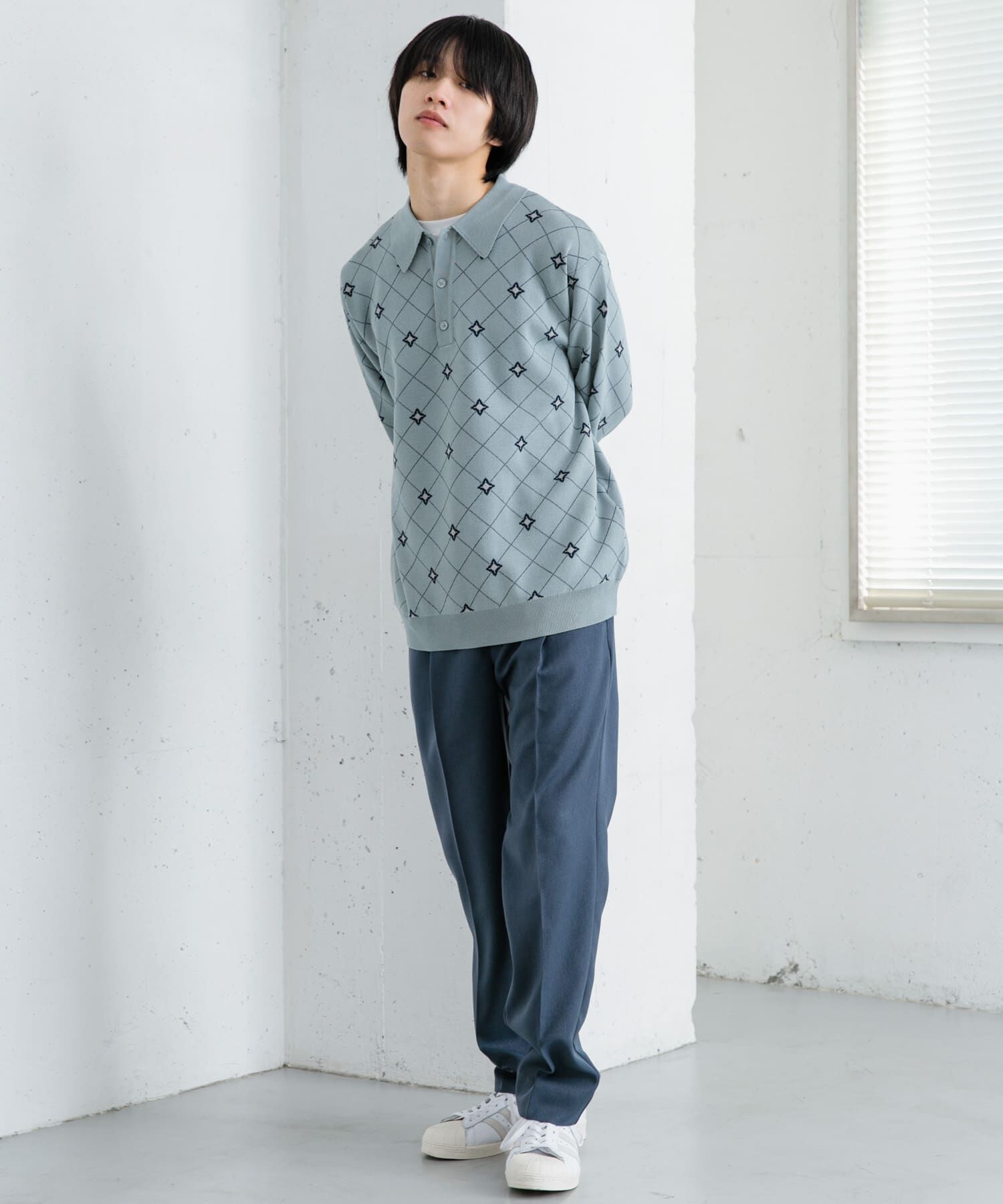 SENSE OF PLACE by URBAN RESEARCH「フラワージャガードニットポロ」|ニット・セーター|