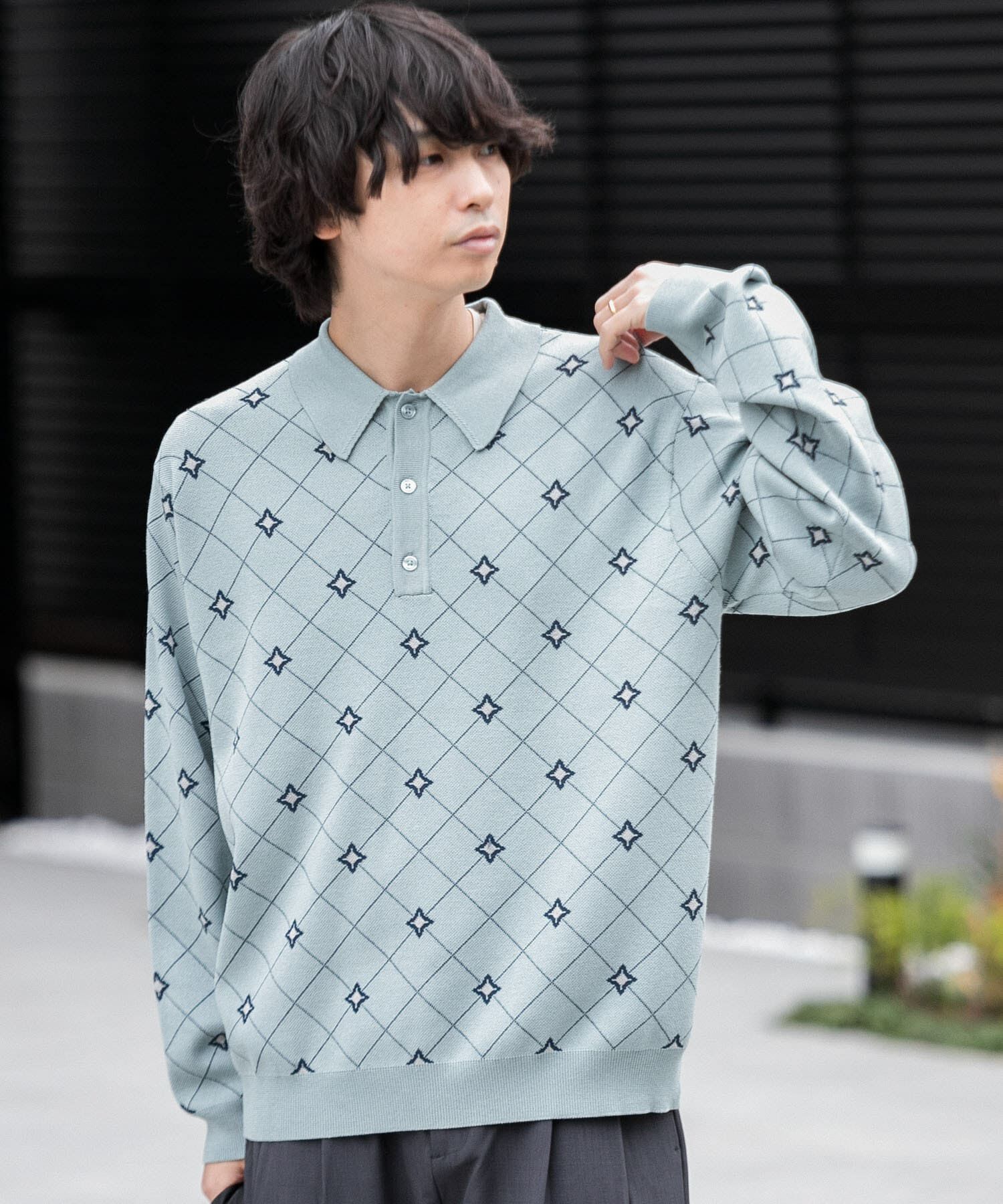 SENSE OF PLACE by URBAN RESEARCH「フラワージャガードニットポロ」|ニット・セーター|