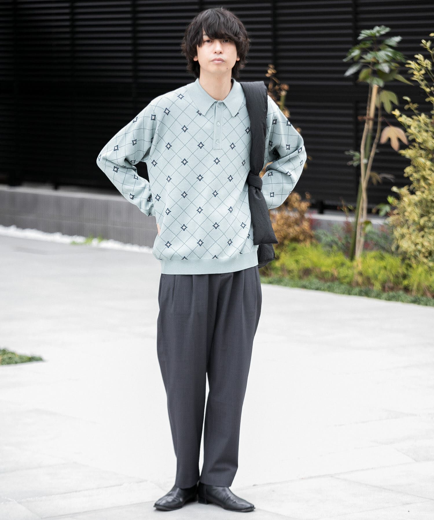 SENSE OF PLACE by URBAN RESEARCH「フラワージャガードニットポロ」|ニット・セーター|