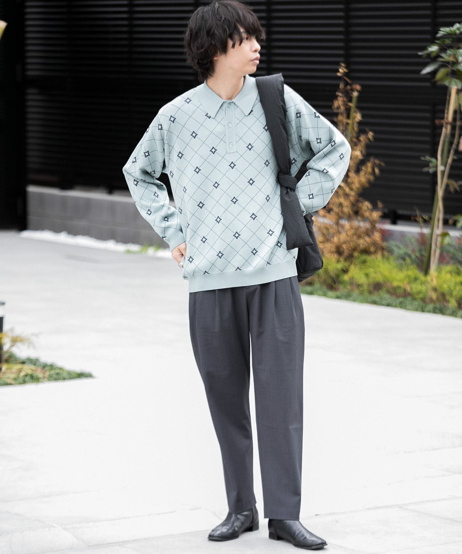 SENSE OF PLACE by URBAN RESEARCH「フラワージャガードニットポロ」|ニット・セーター|