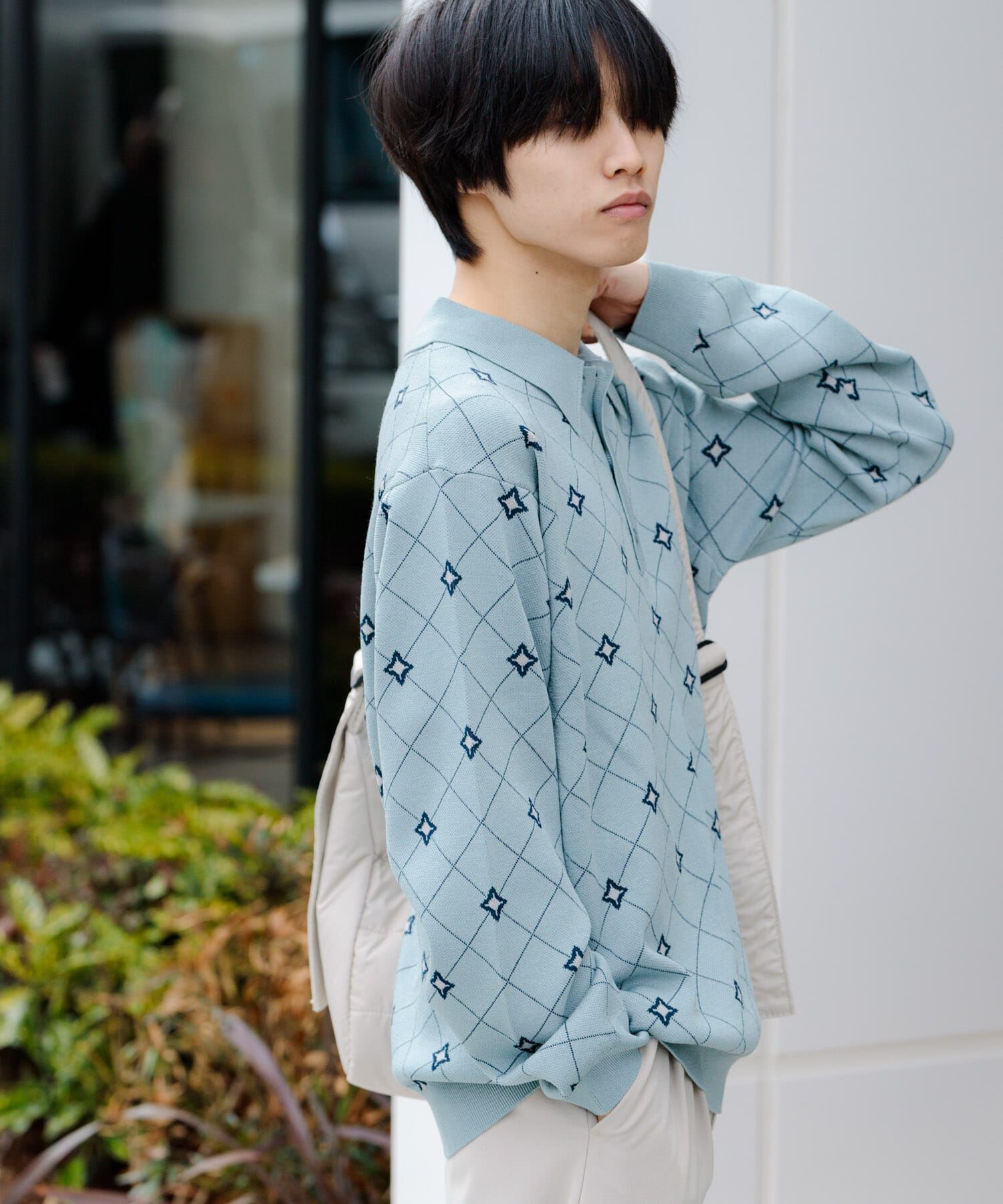 SENSE OF PLACE by URBAN RESEARCH「フラワージャガードニットポロ」|ニット・セーター|