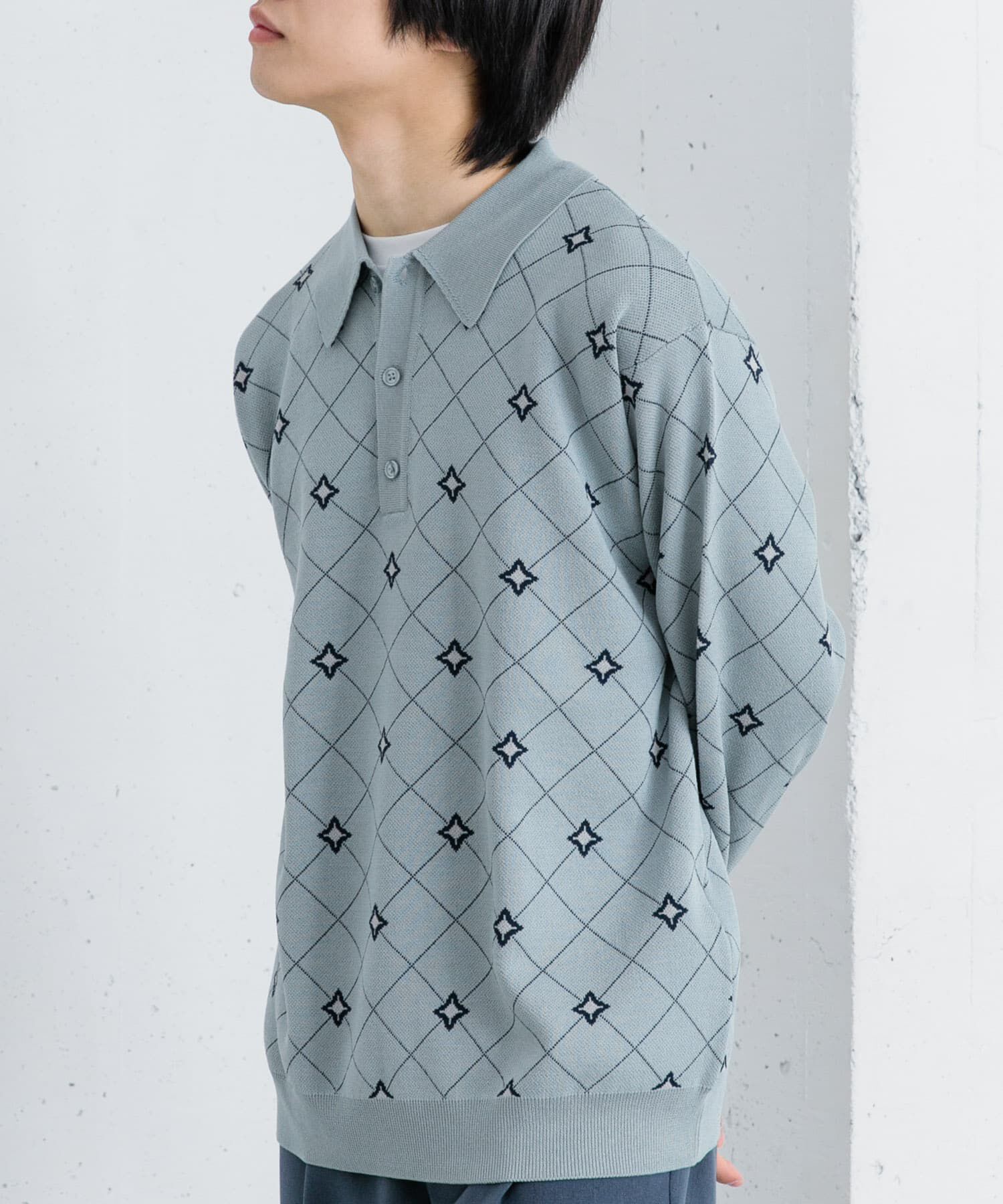 SENSE OF PLACE by URBAN RESEARCH「フラワージャガードニットポロ」|ニット・セーター|