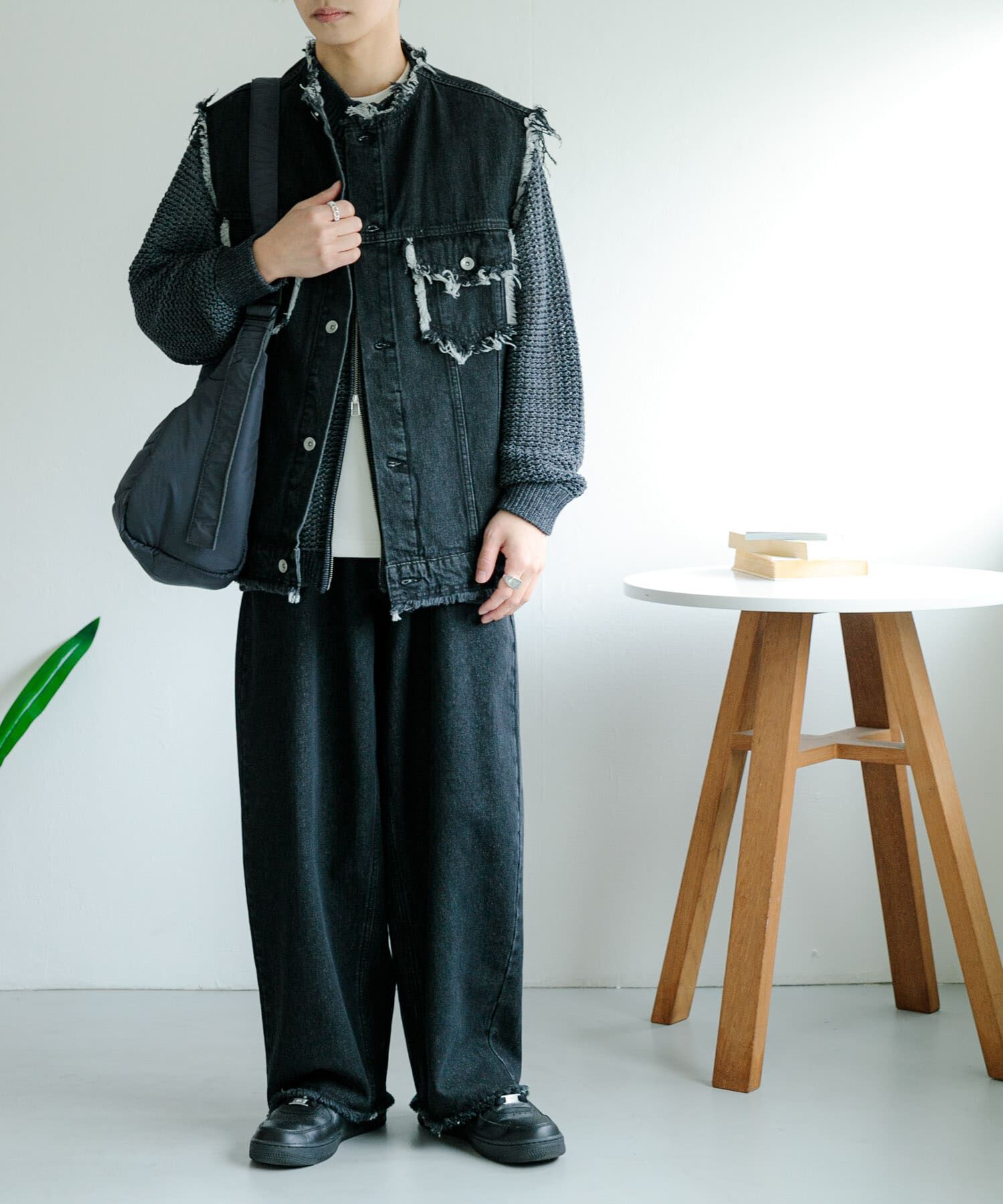 SENSE OF PLACE by URBAN RESEARCH「デニムフリンジベスト」|デニムジャケット|