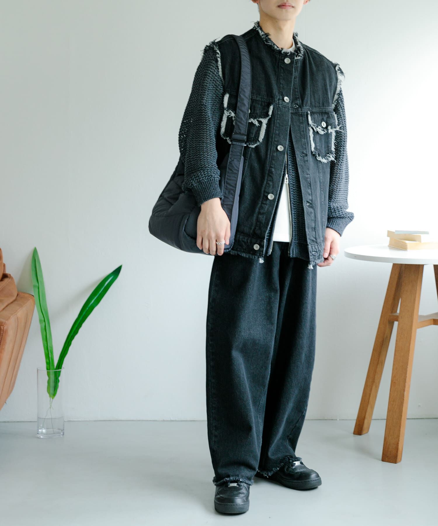 SENSE OF PLACE by URBAN RESEARCH「デニムフリンジベスト」|デニムジャケット|