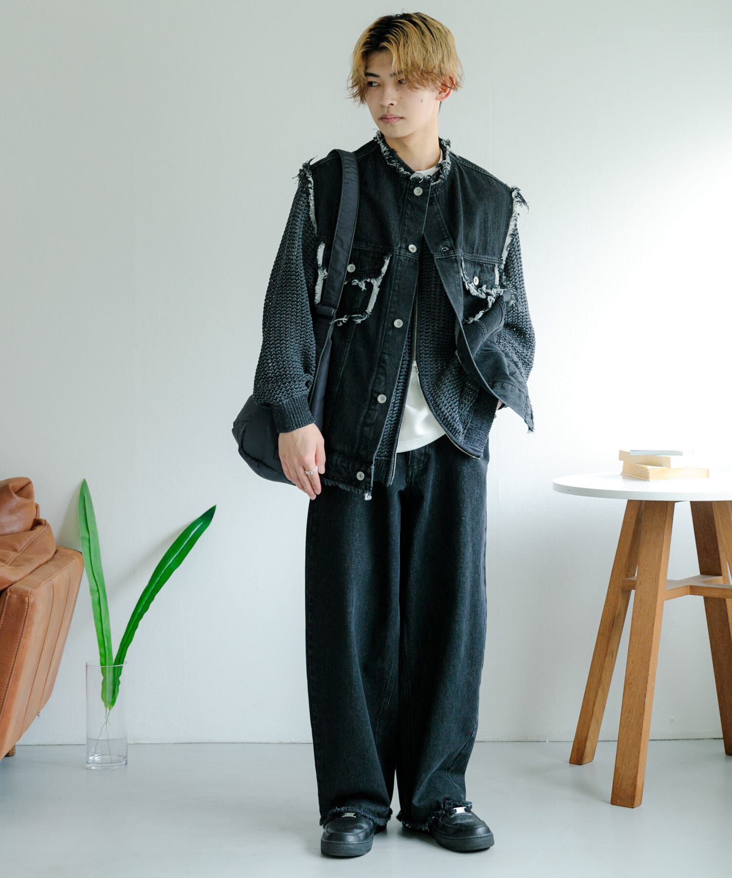 SENSE OF PLACE by URBAN RESEARCH「デニムフリンジベスト」|デニムジャケット|