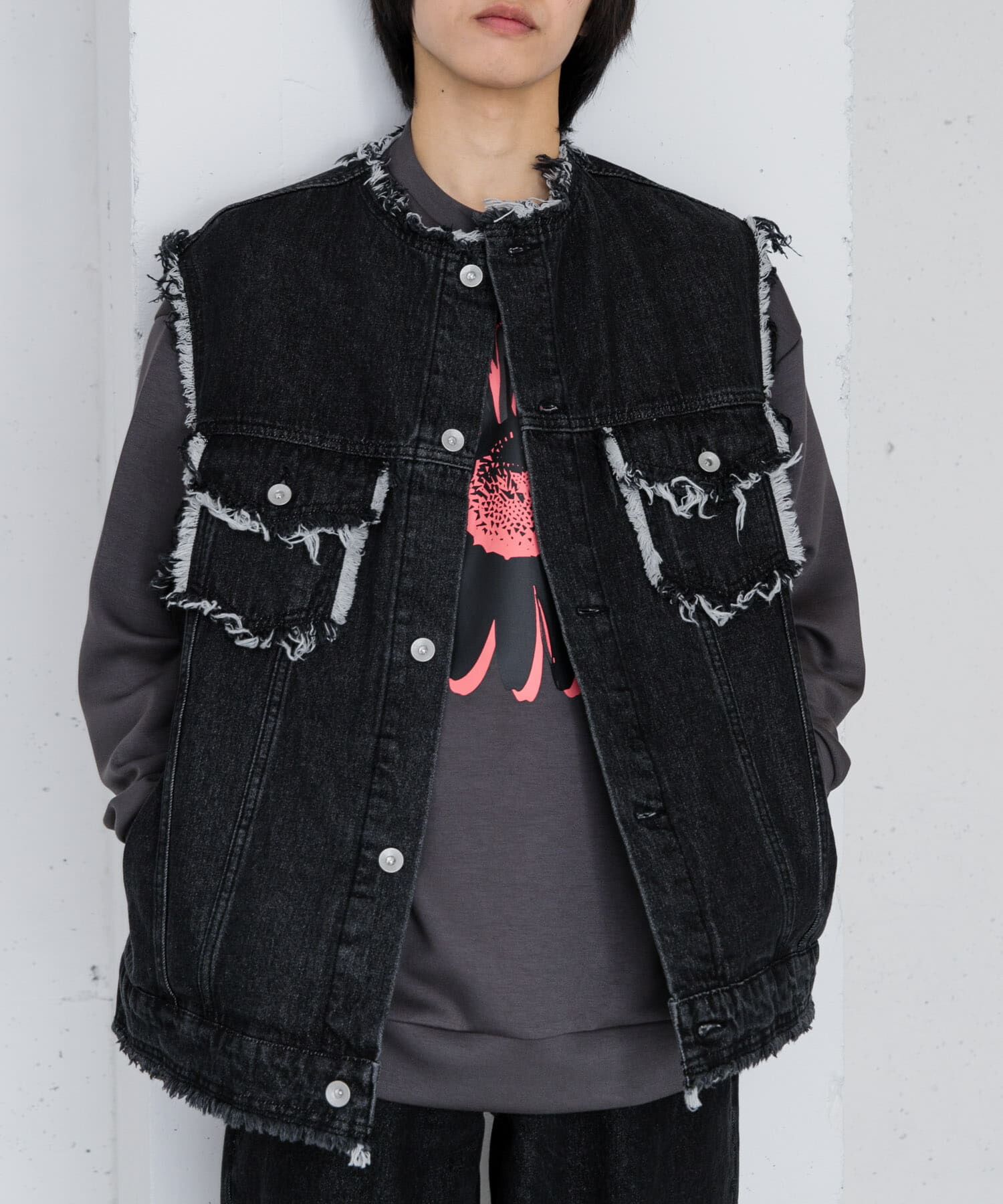 SENSE OF PLACE by URBAN RESEARCH「デニムフリンジベスト」|デニムジャケット|