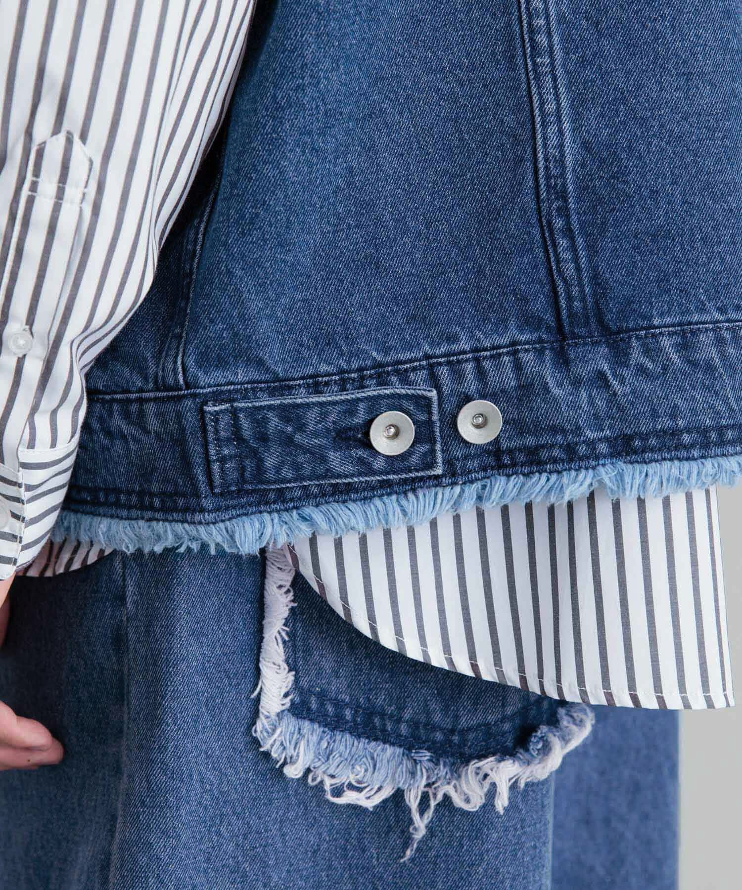 SENSE OF PLACE by URBAN RESEARCH「デニムフリンジベスト」|デニムジャケット|