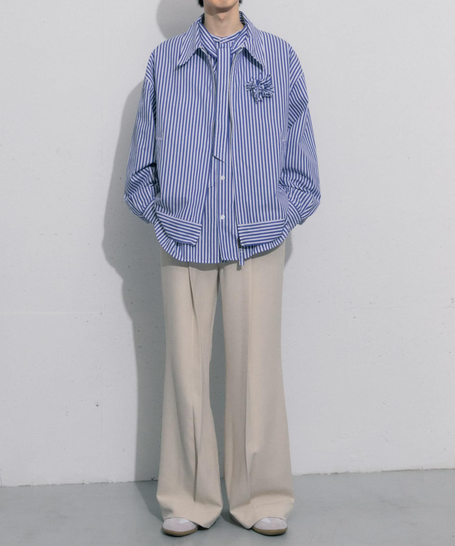 SENSE OF PLACE by URBAN RESEARCH「hxcyyd &times; SOP　ストライプフラワーコサージュシャツブルゾン(UNISEX)」|ブルゾン・スタジャン|