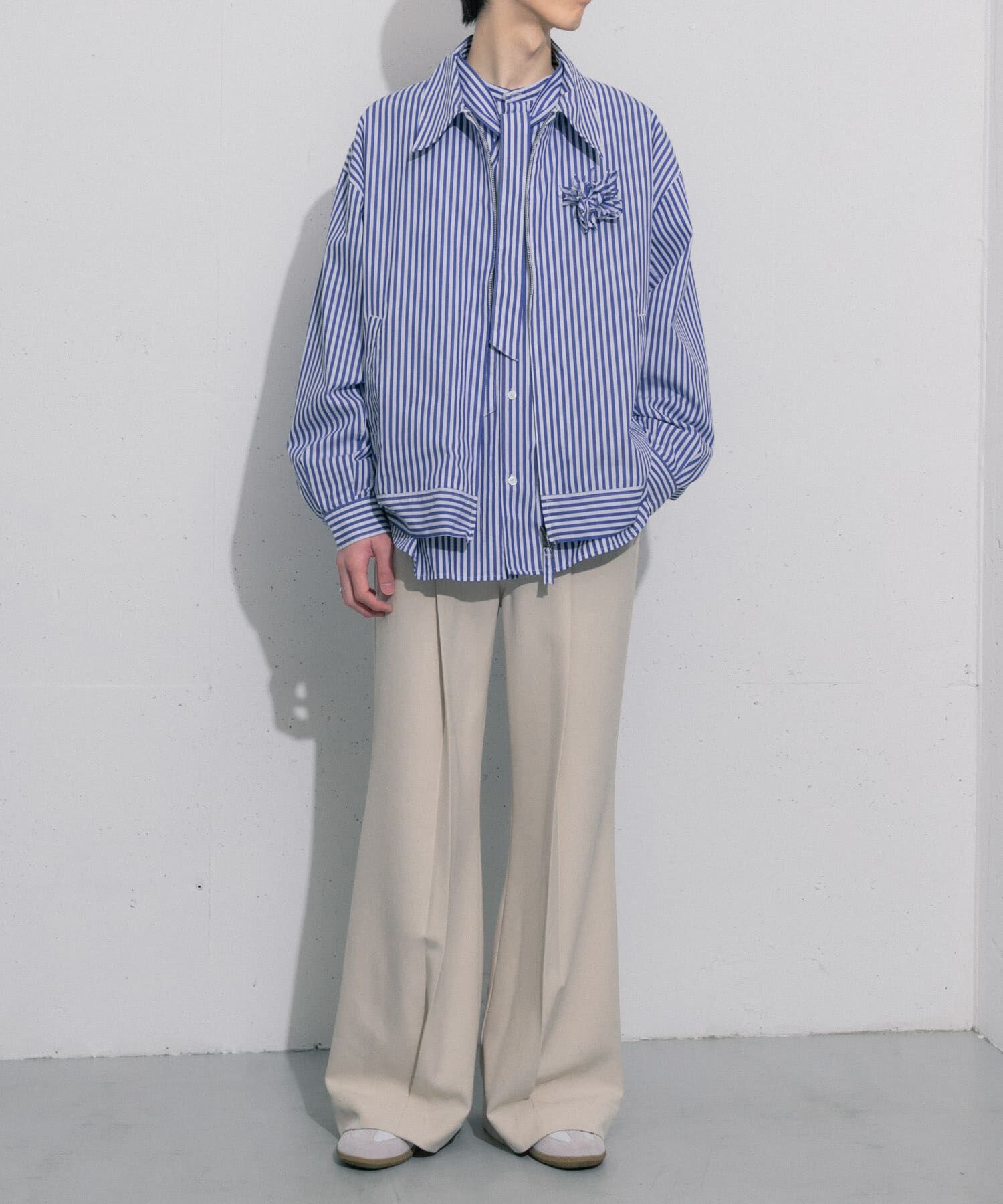 SENSE OF PLACE by URBAN RESEARCH「hxcyyd &times; SOP　ストライプフラワーコサージュシャツブルゾン(UNISEX)」|ブルゾン・スタジャン|