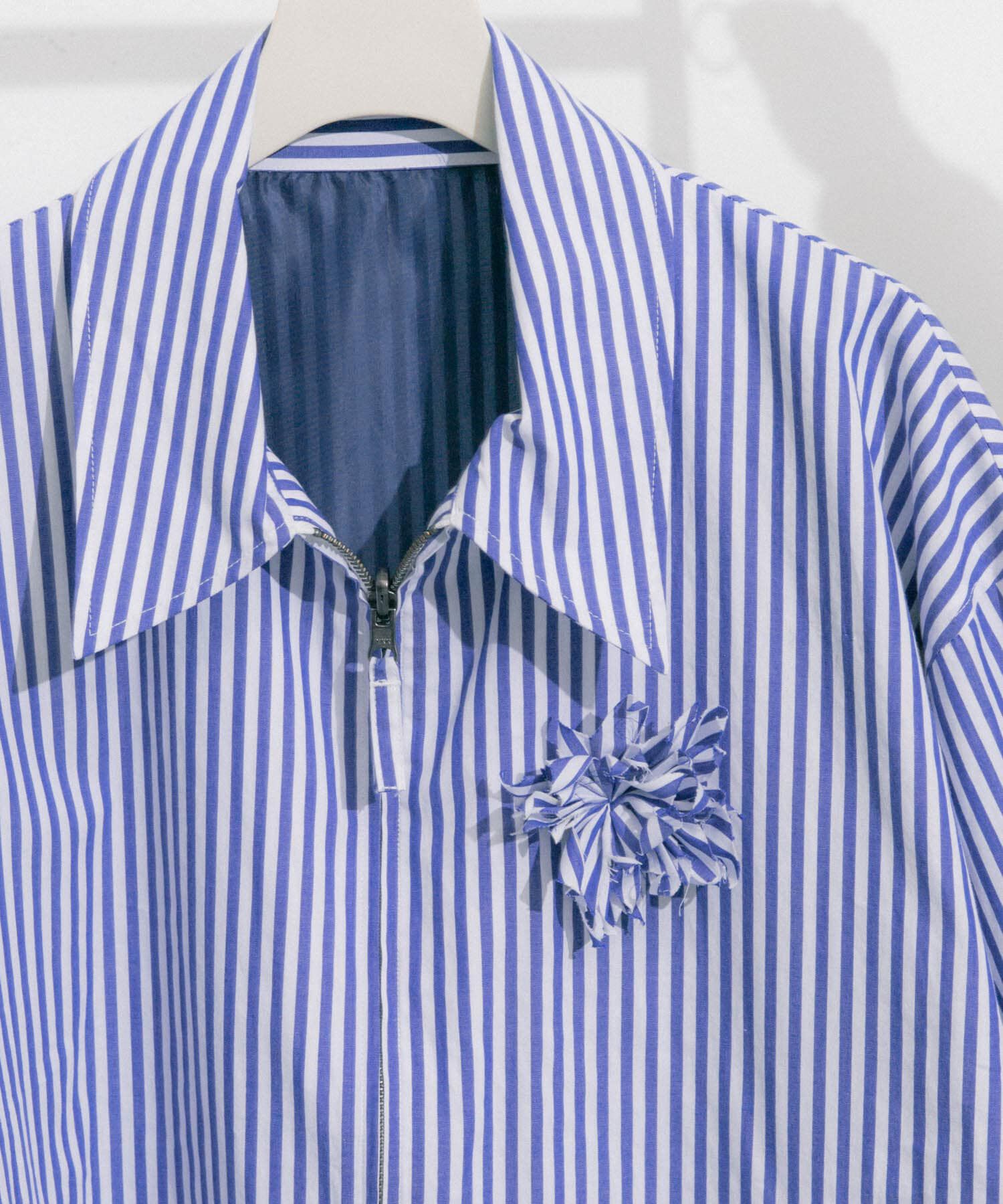 SENSE OF PLACE by URBAN RESEARCH「hxcyyd &times; SOP　ストライプフラワーコサージュシャツブルゾン(UNISEX)」|ブルゾン・スタジャン|