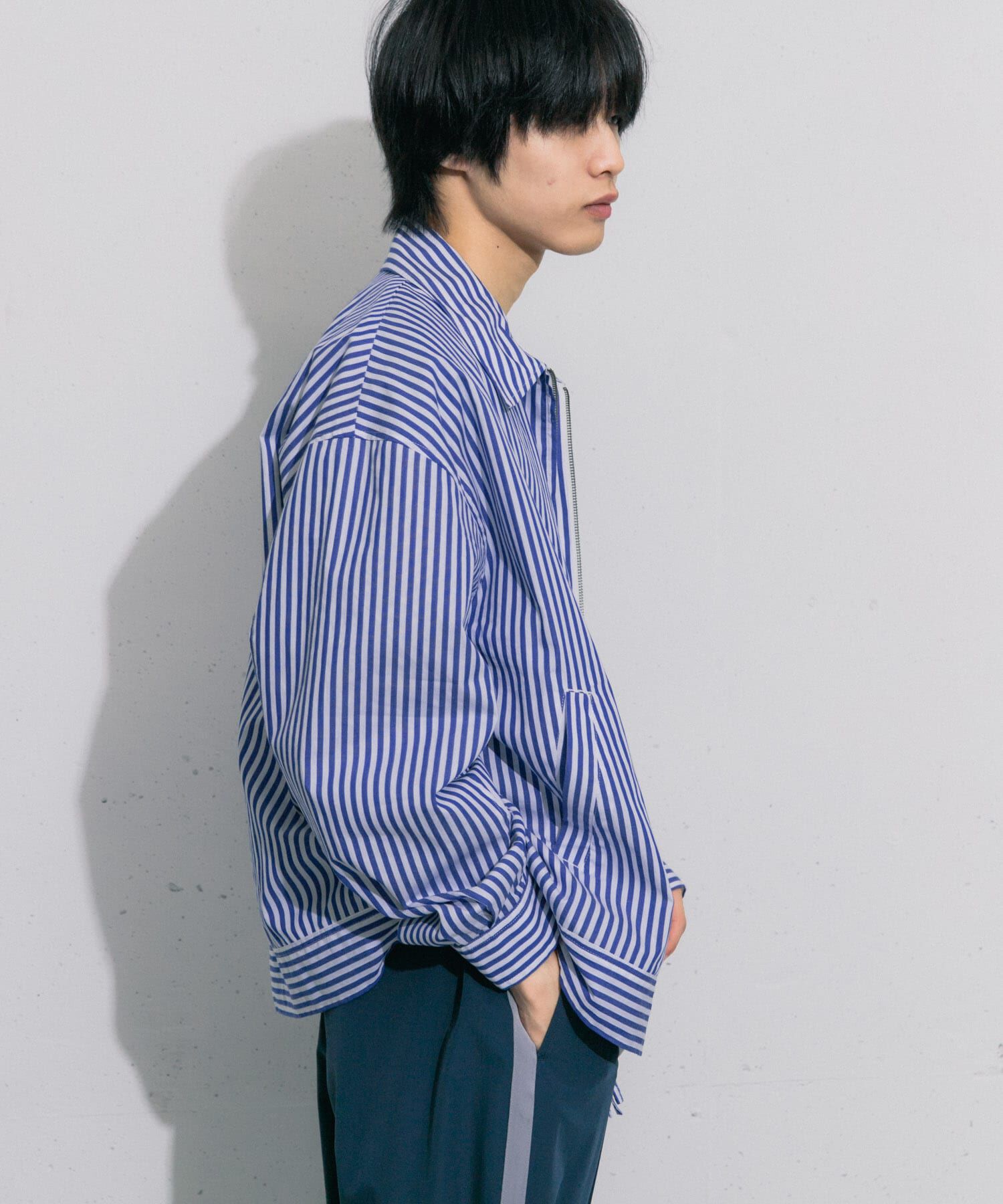 SENSE OF PLACE by URBAN RESEARCH「hxcyyd &times; SOP　ストライプフラワーコサージュシャツブルゾン(UNISEX)」|ブルゾン・スタジャン|
