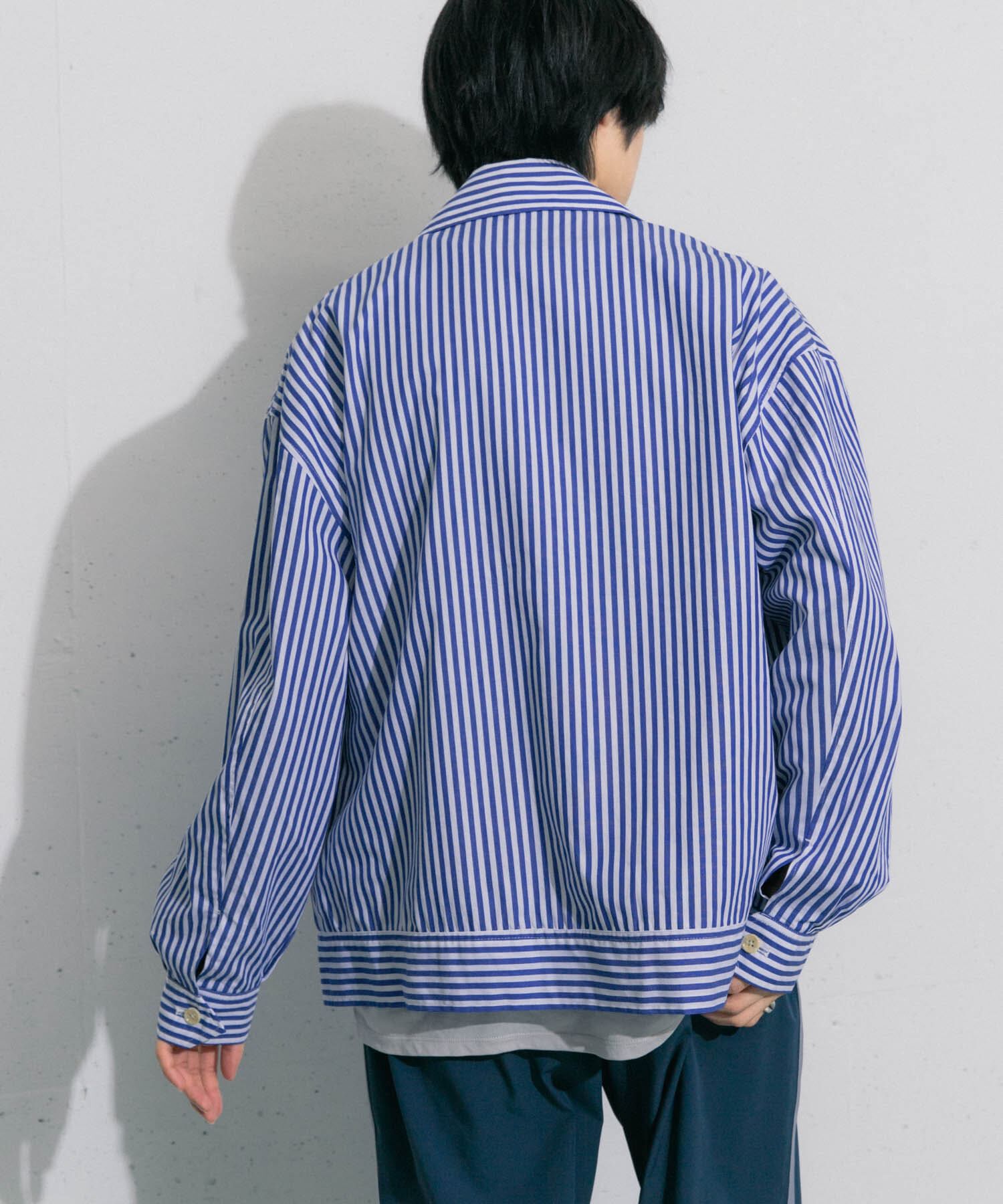 SENSE OF PLACE by URBAN RESEARCH「hxcyyd &times; SOP　ストライプフラワーコサージュシャツブルゾン(UNISEX)」|ブルゾン・スタジャン|