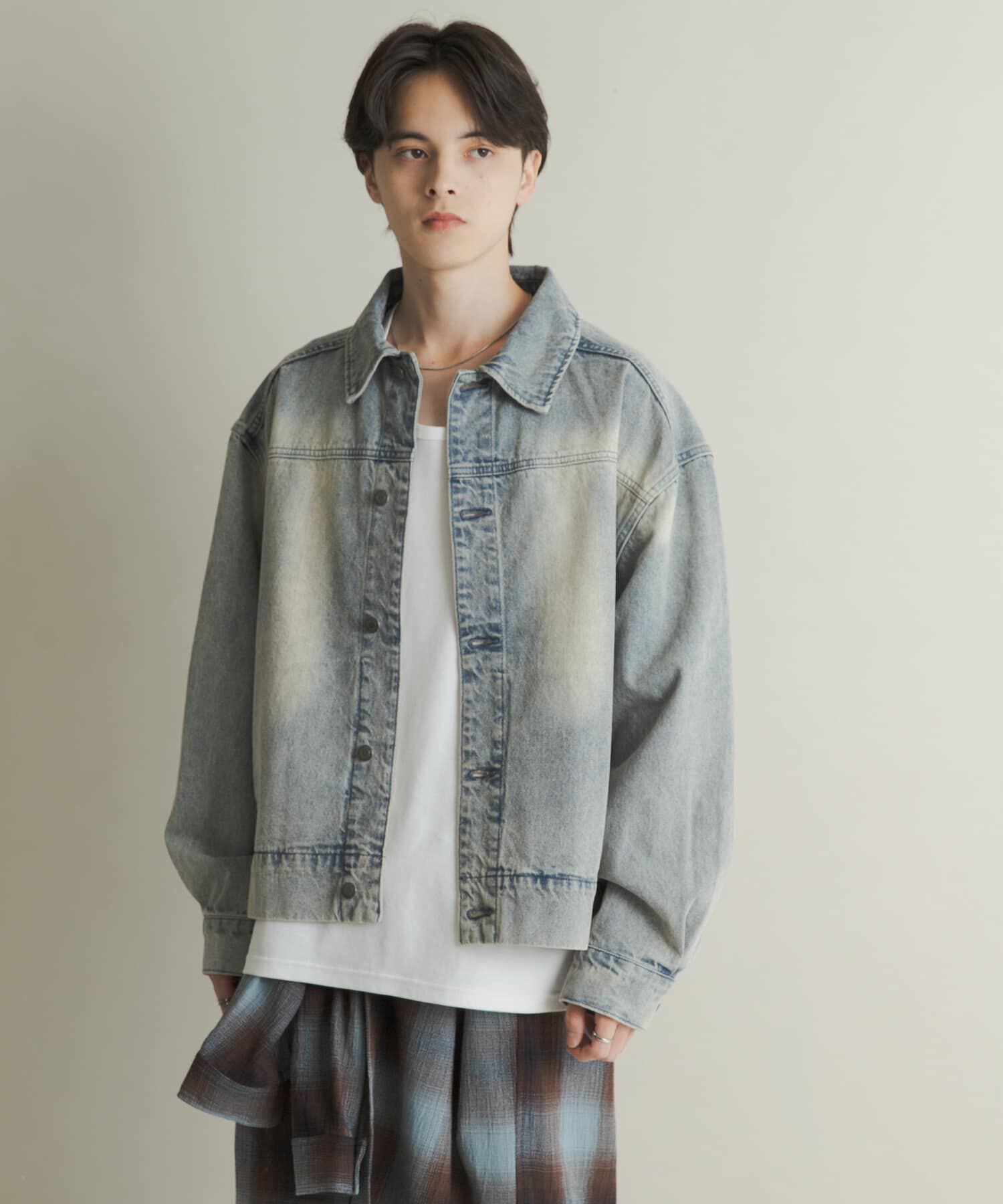 SENSE OF PLACE by URBAN RESEARCH「ツイストデニムブルゾン」|デニムジャケット|ライトインディゴブル