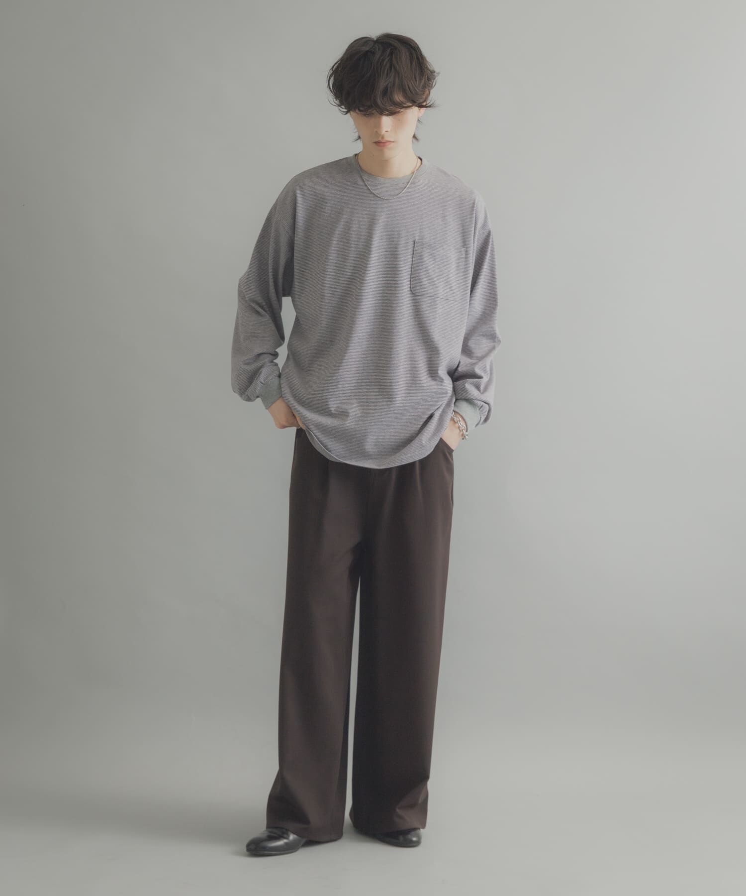 SENSE OF PLACE by URBAN RESEARCH「ピンボーダーロングスリーブTシャツ」|Tシャツ・カットソー|