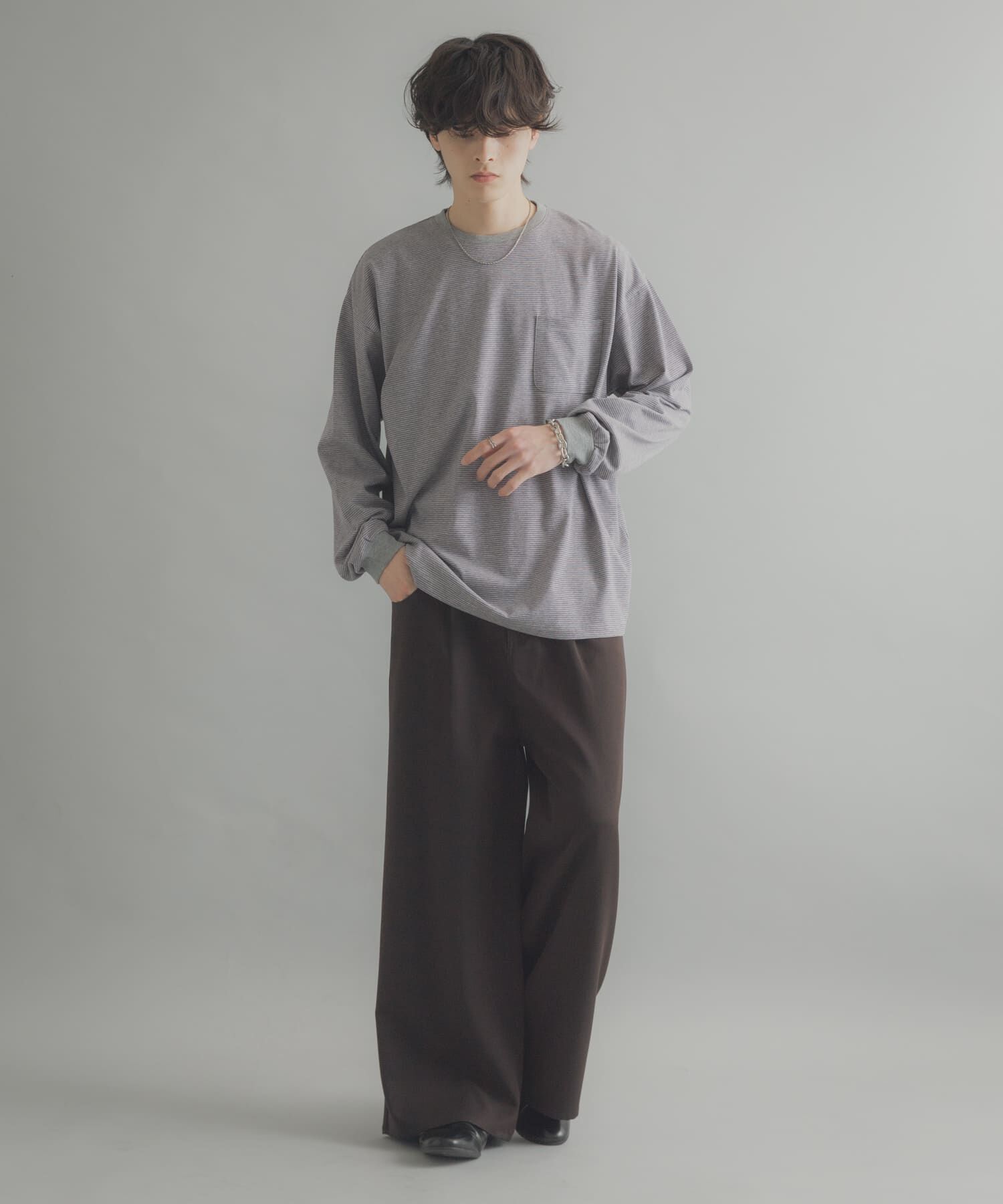 SENSE OF PLACE by URBAN RESEARCH「ピンボーダーロングスリーブTシャツ」|Tシャツ・カットソー|