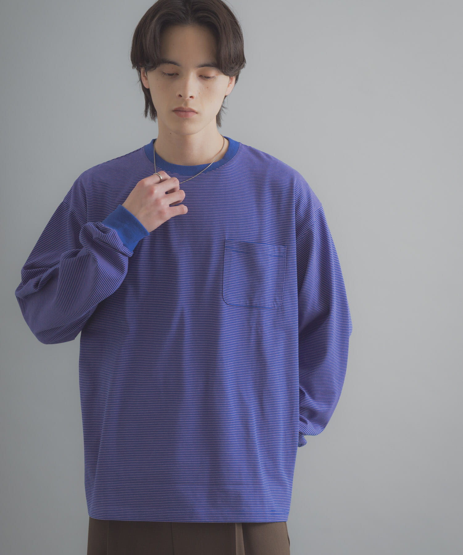 SENSE OF PLACE by URBAN RESEARCH「ピンボーダーロングスリーブTシャツ」|Tシャツ・カットソー|