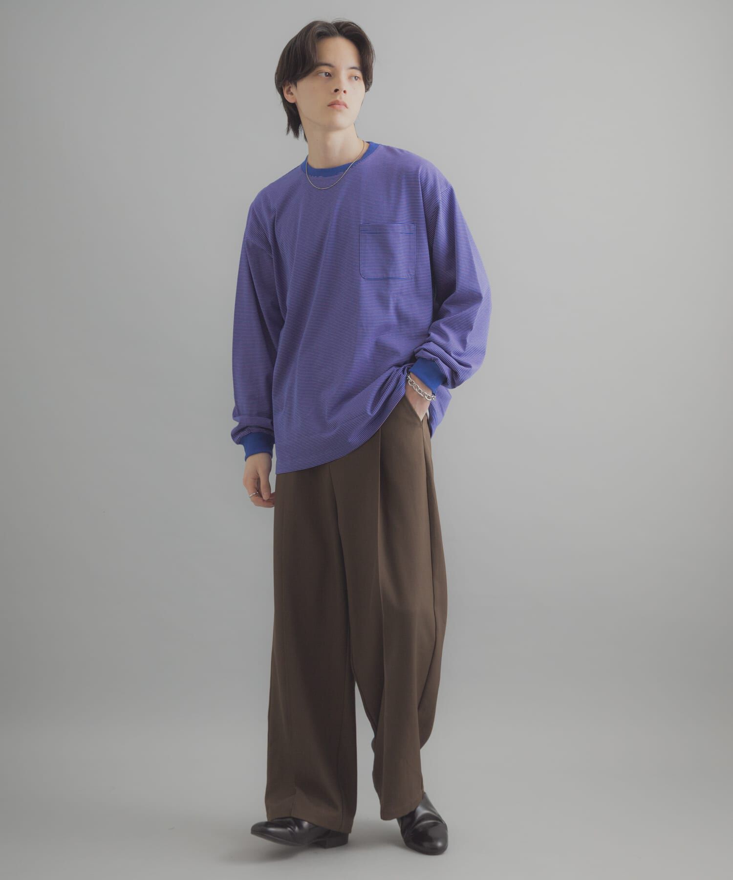 SENSE OF PLACE by URBAN RESEARCH「ピンボーダーロングスリーブTシャツ」|Tシャツ・カットソー|