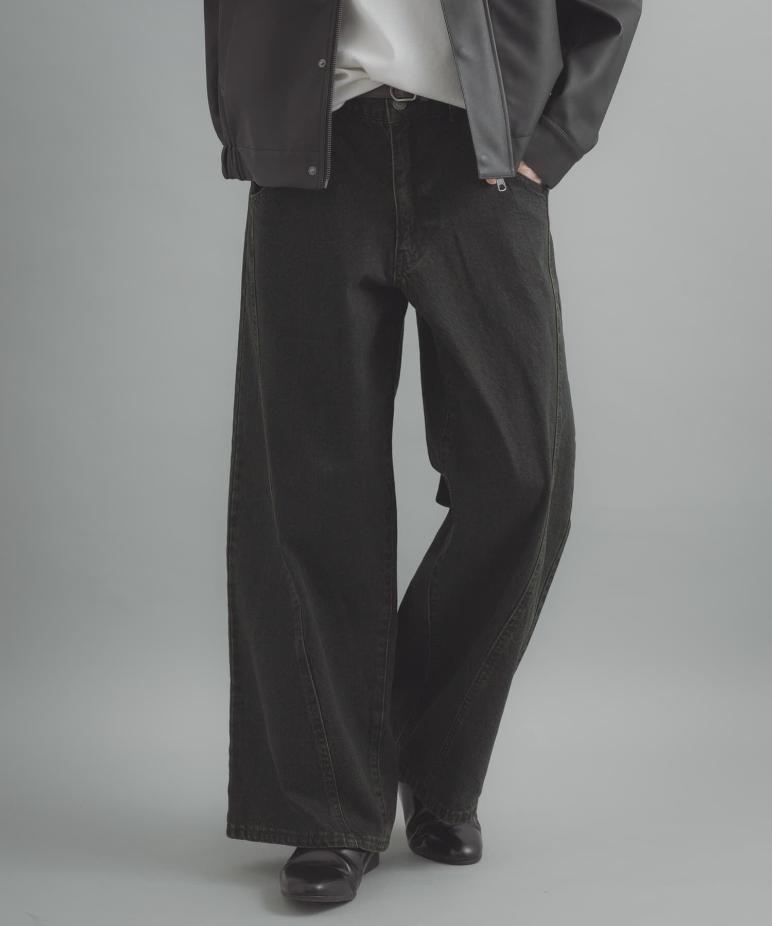 SENSE OF PLACE by URBAN RESEARCH「『ユニセックス』ケミカルバギーワイドデニムパンツ」|デニム|